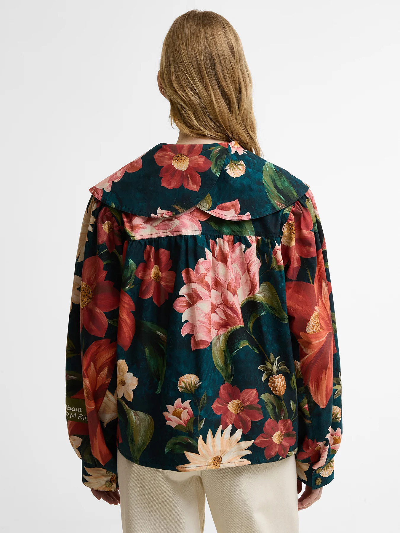 Barbour x Farm Rio Wild Flower Casual Jacket Navy - Image 5