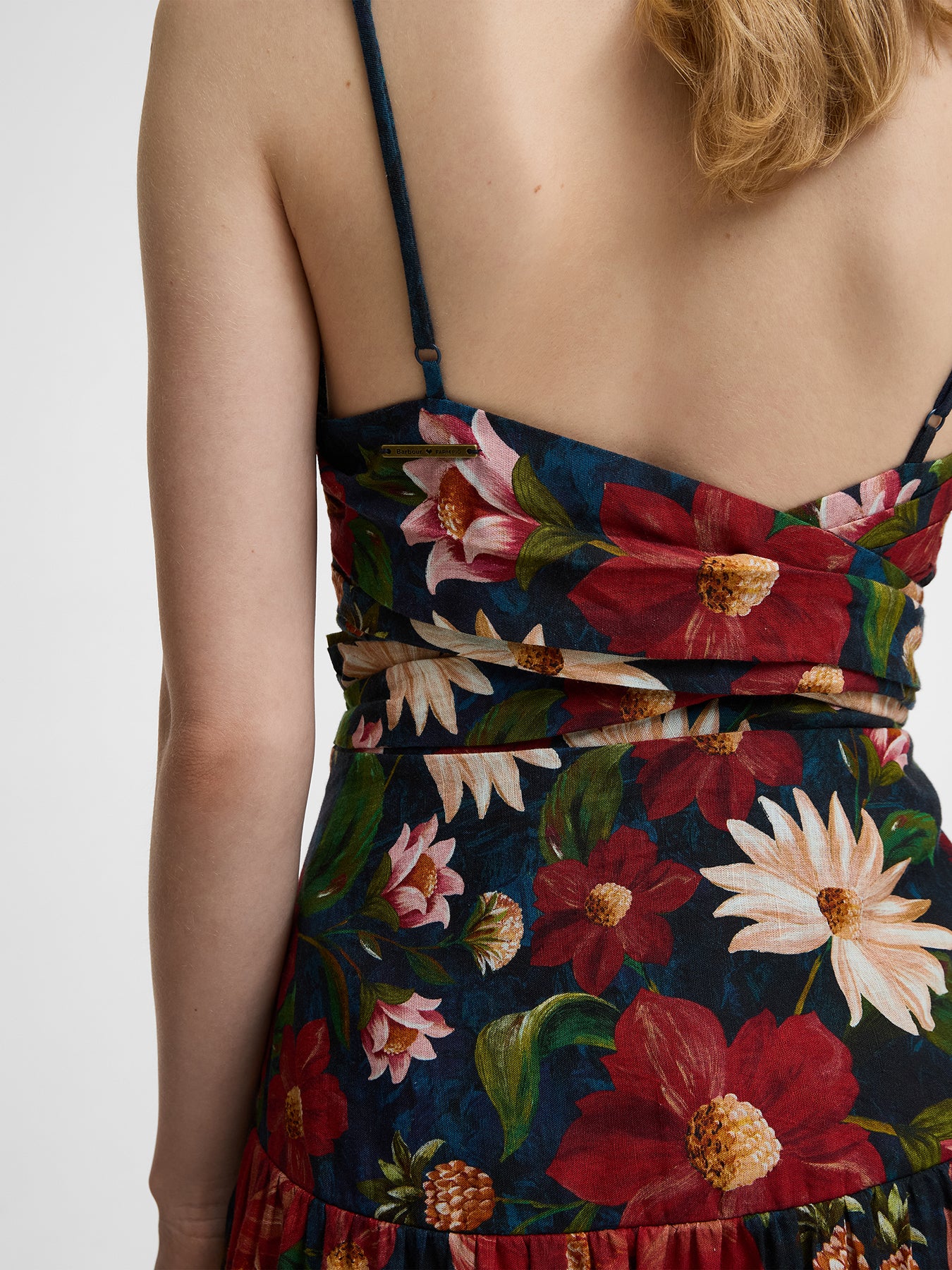 Barbour x Farm Rio Wild Flower Dress Navy - Image 3
