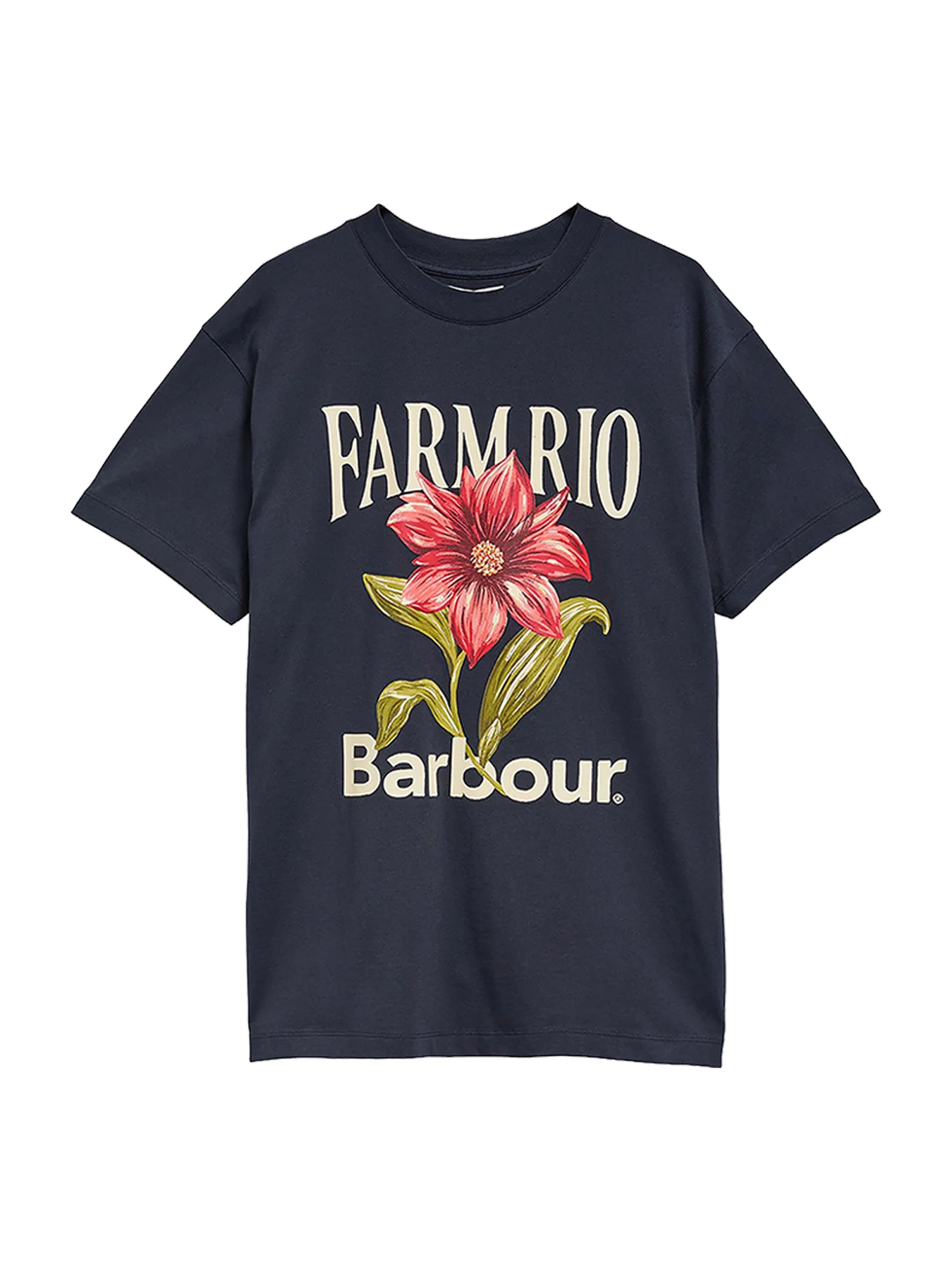 Barbour x Farm Rio Wild Flower T-Shirt Navy