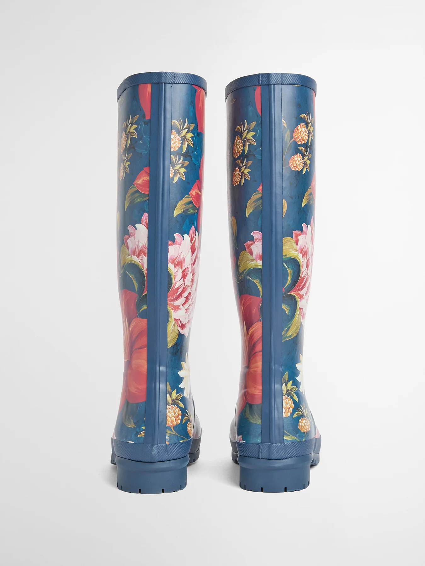 Barbour x Farm Rio Wild Flower Wellington Boots Navy - Image 3