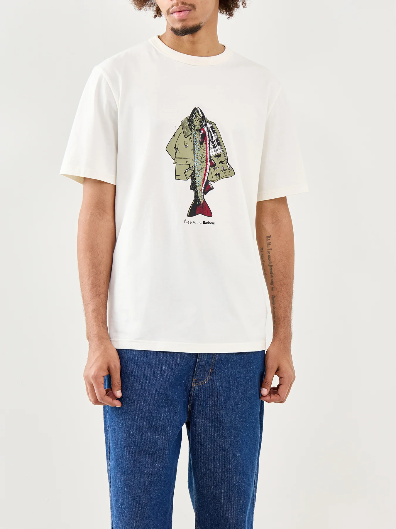 Paul Smith Loves Barbour Fishing Jacket Graphic T-Shirt - Image 4
