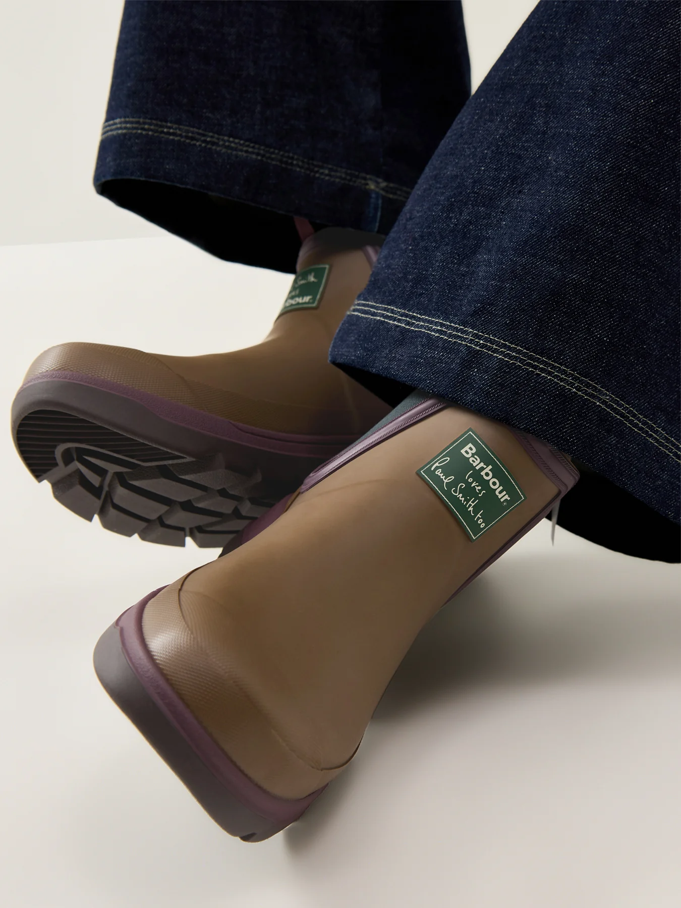 Paul Smith Loves Barbour Chelsea Wellington Boots Tan - Image 2