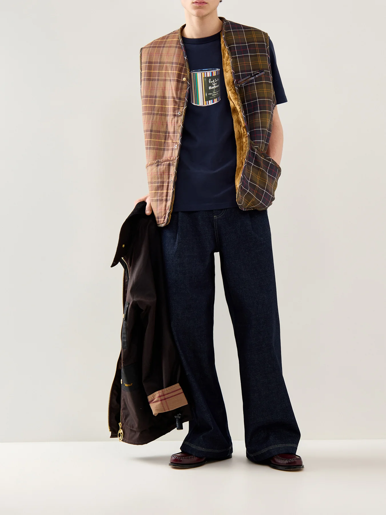 Mens Paul Smith Loves Barbour Mixed Tartan Liner - Image 2