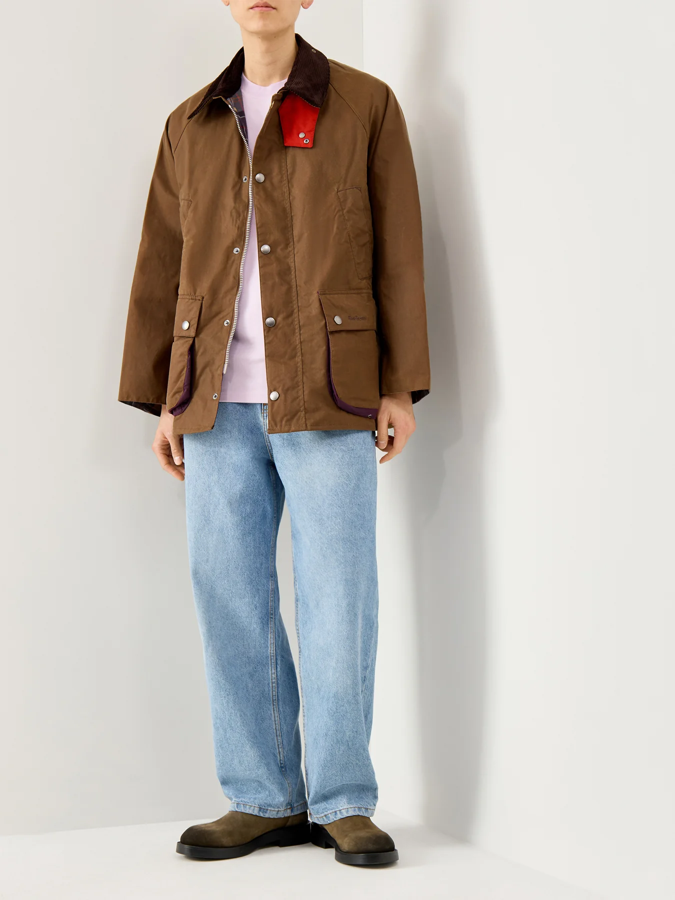 Mens Paul Smith Loves Barbour Bedale Wax Jacket Tan - Image 2