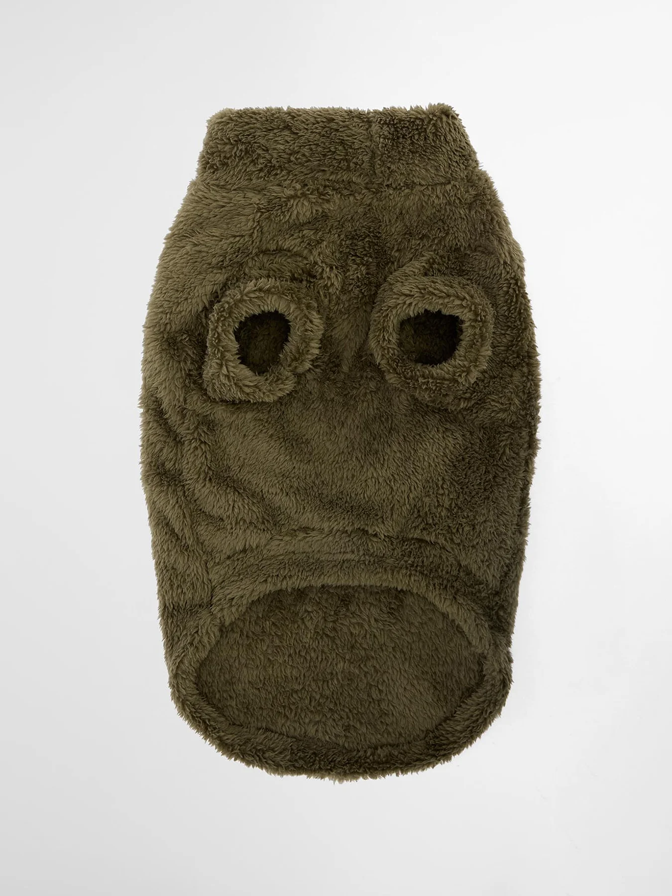 Brindle Fleece Dog Jumper Olive Medium - Image 3