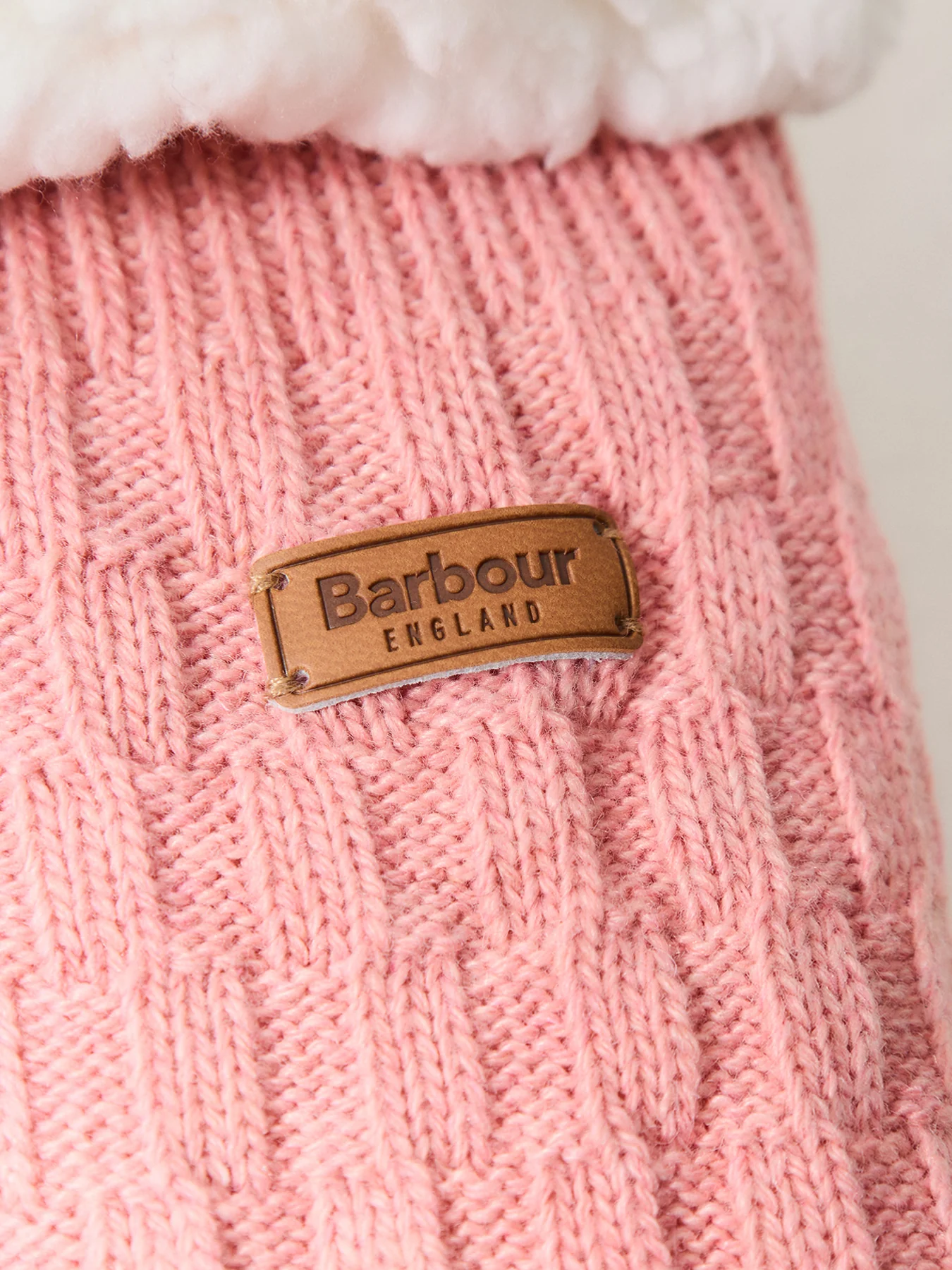 Cable Knit Lounge Socks Dusty Pink - Image 2
