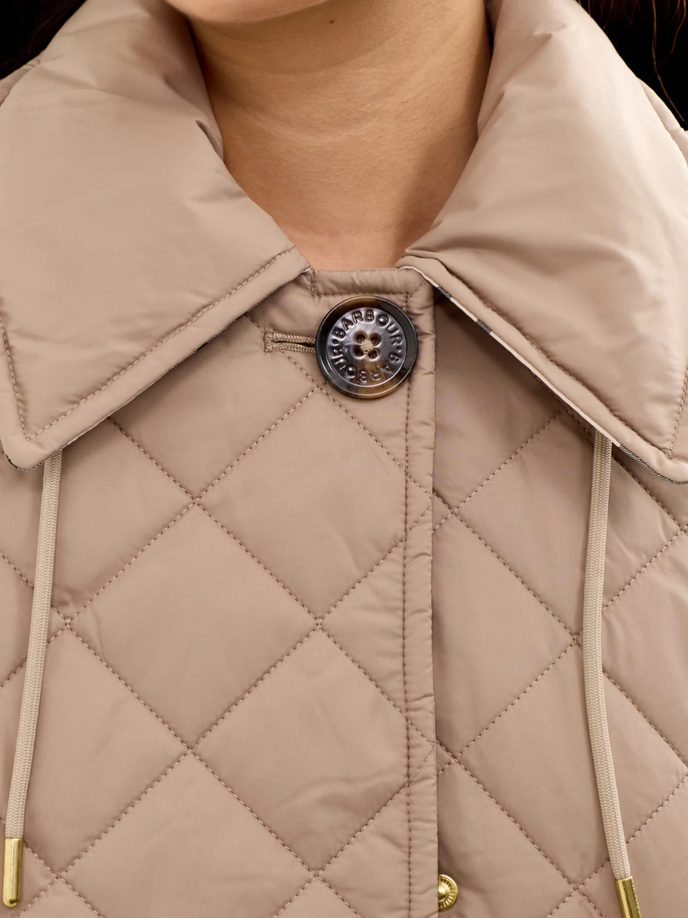 Cara Quilted Jacket Beige - Image 3