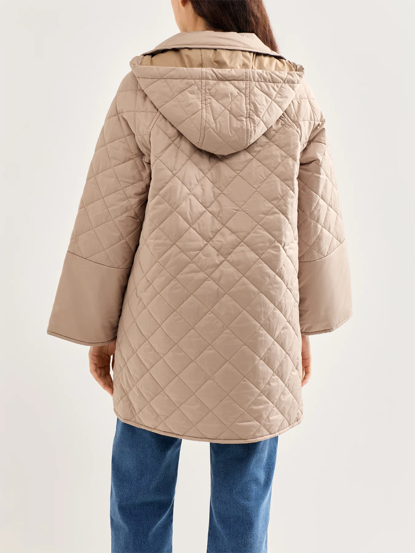 Cara Quilted Jacket Beige - Image 5