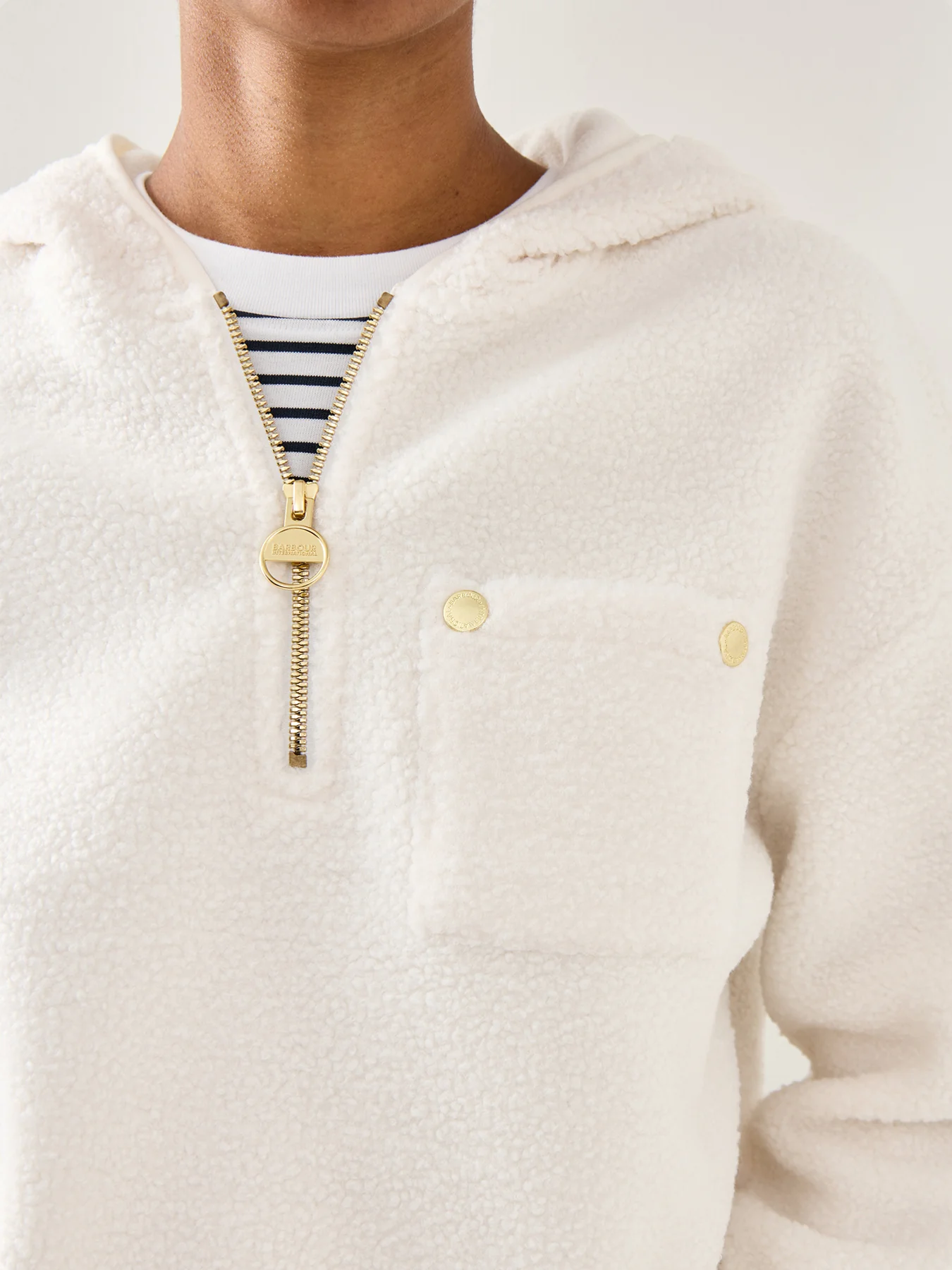 Womens Lola Fleece Hoodie White - Image 3