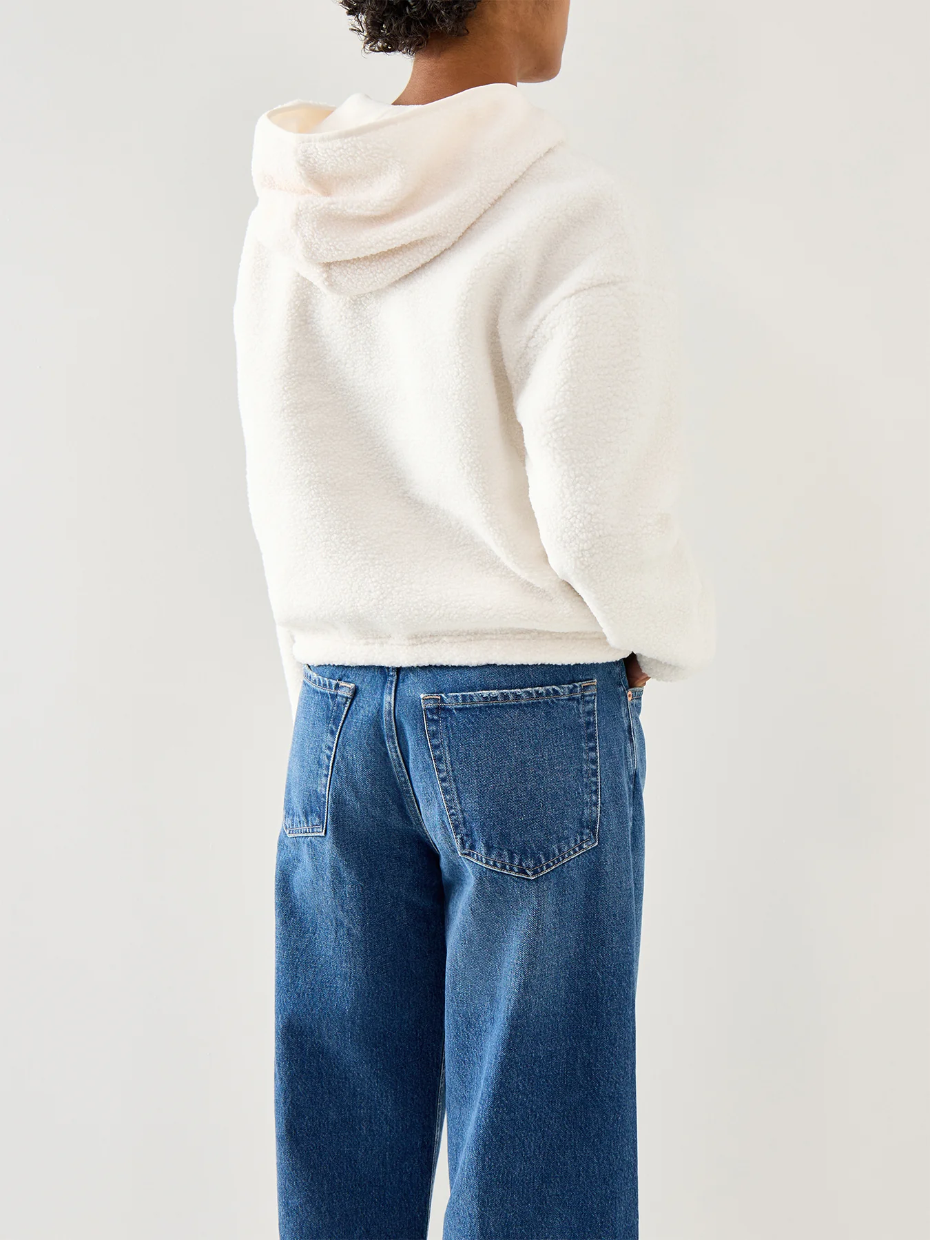 Womens Lola Fleece Hoodie White - Image 5
