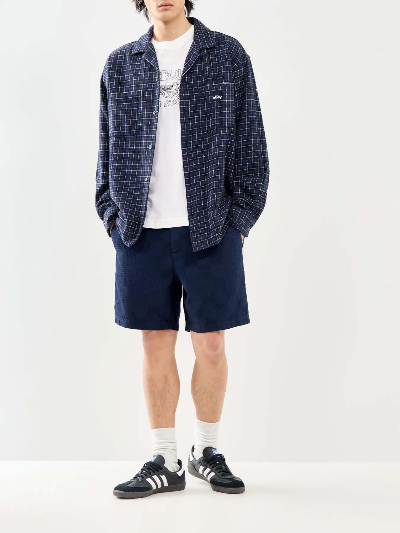 Blackstreak Jacquard Shorts Navy - Image 2