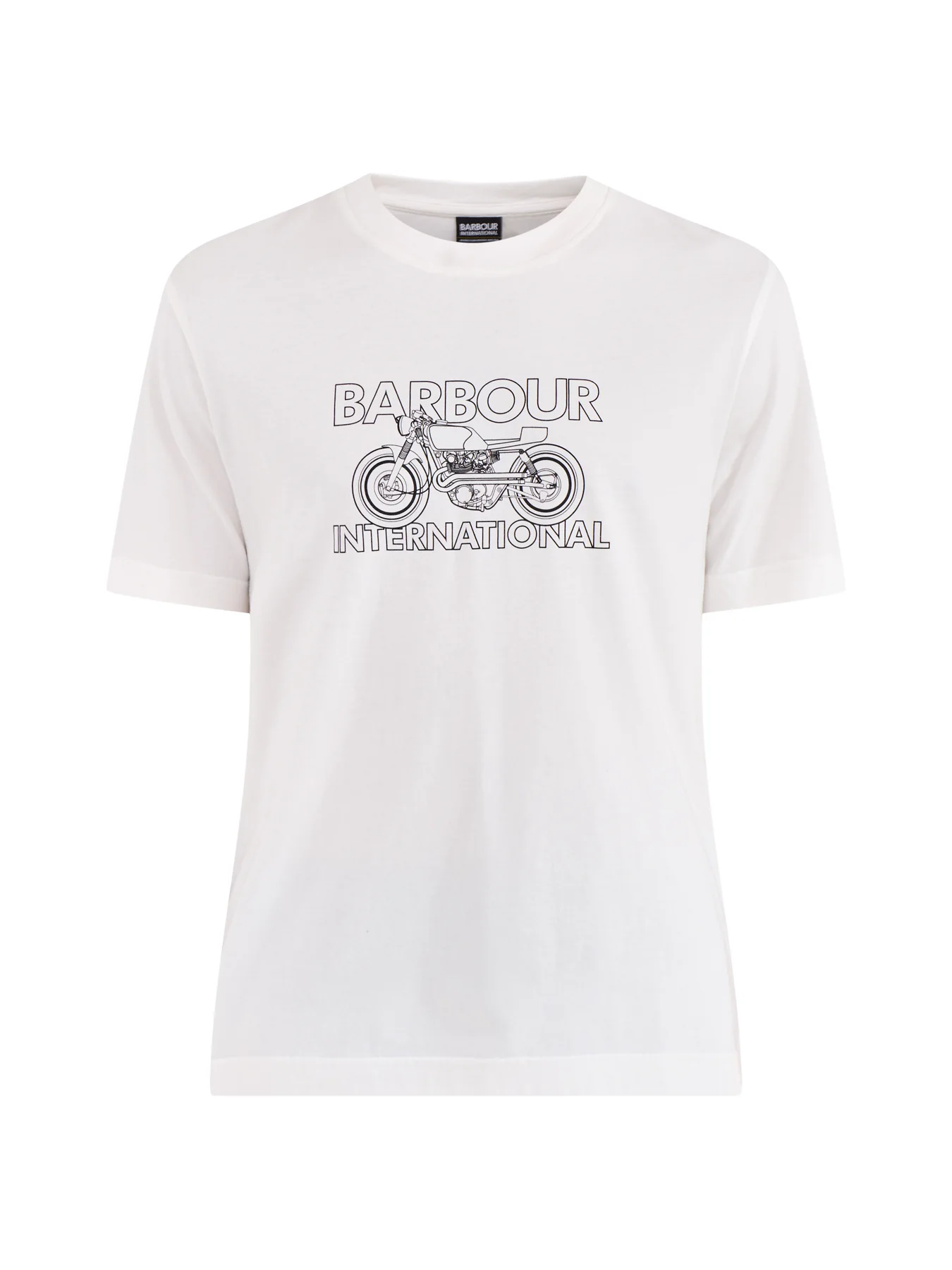 Motorbike Graphic Cotton T-Shirt Cream