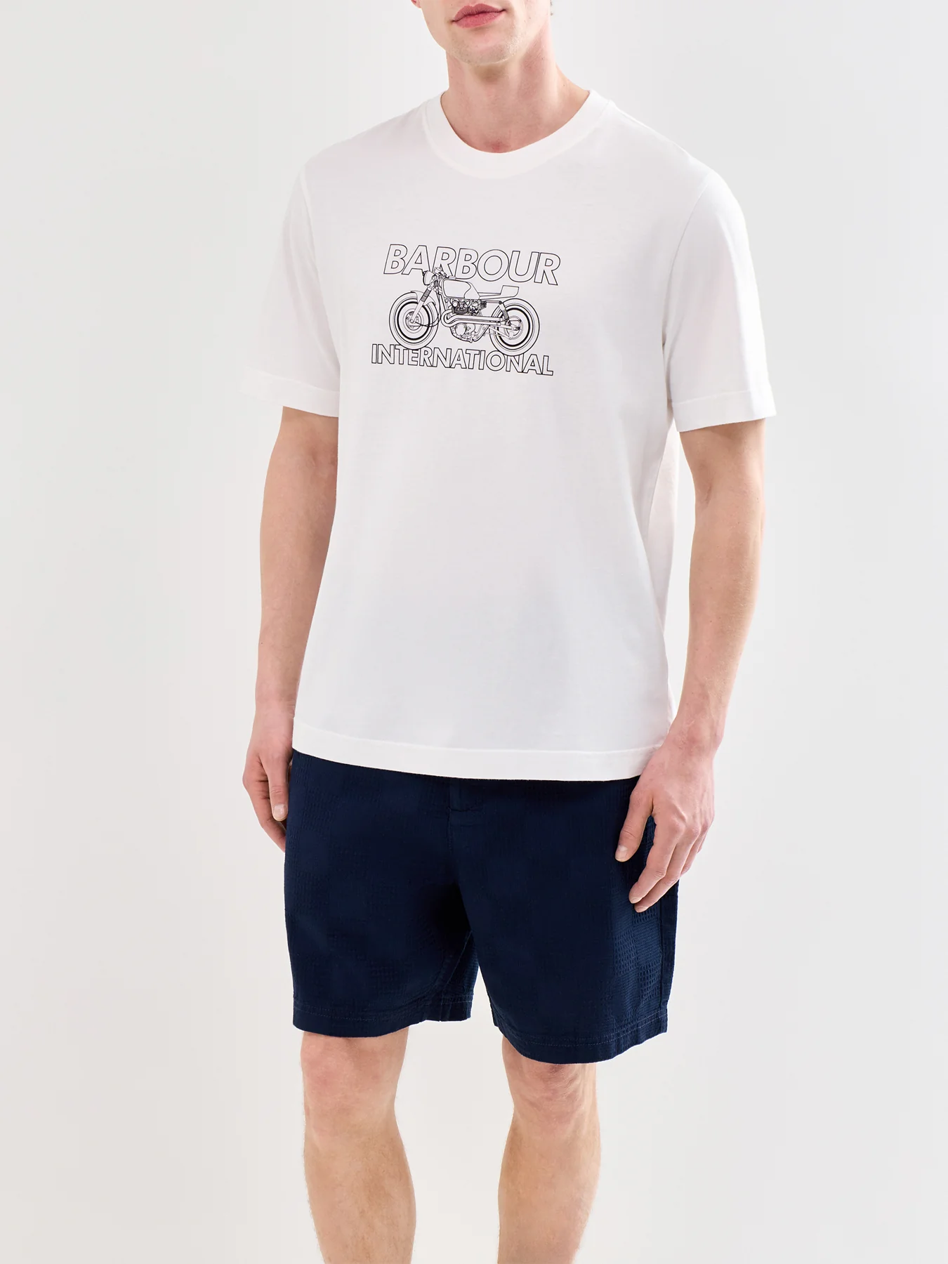 Motorbike Graphic Cotton T-Shirt Cream - Image 4