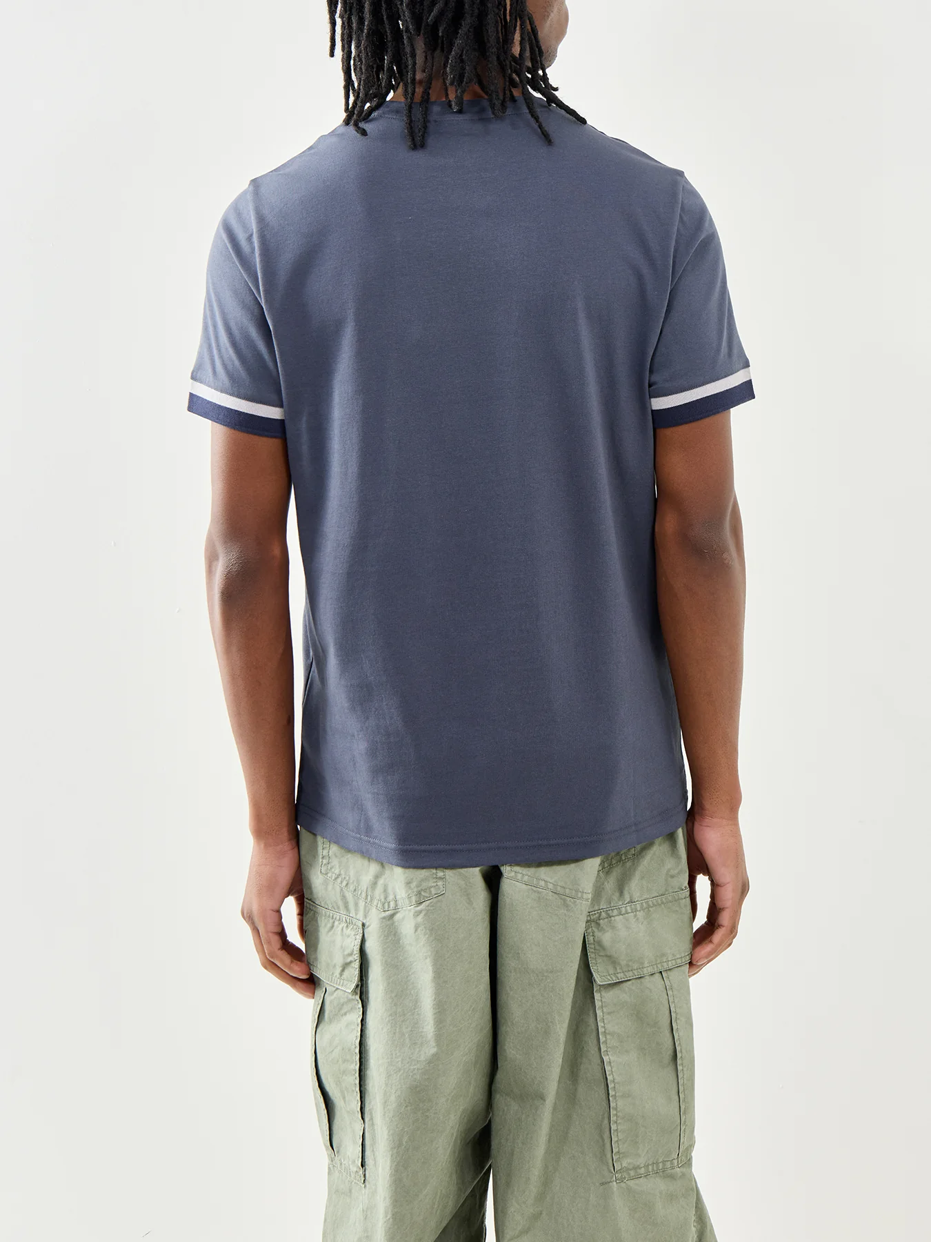 Barbour International Evan Tipped Cotton T-Shirt Grey - Image 5