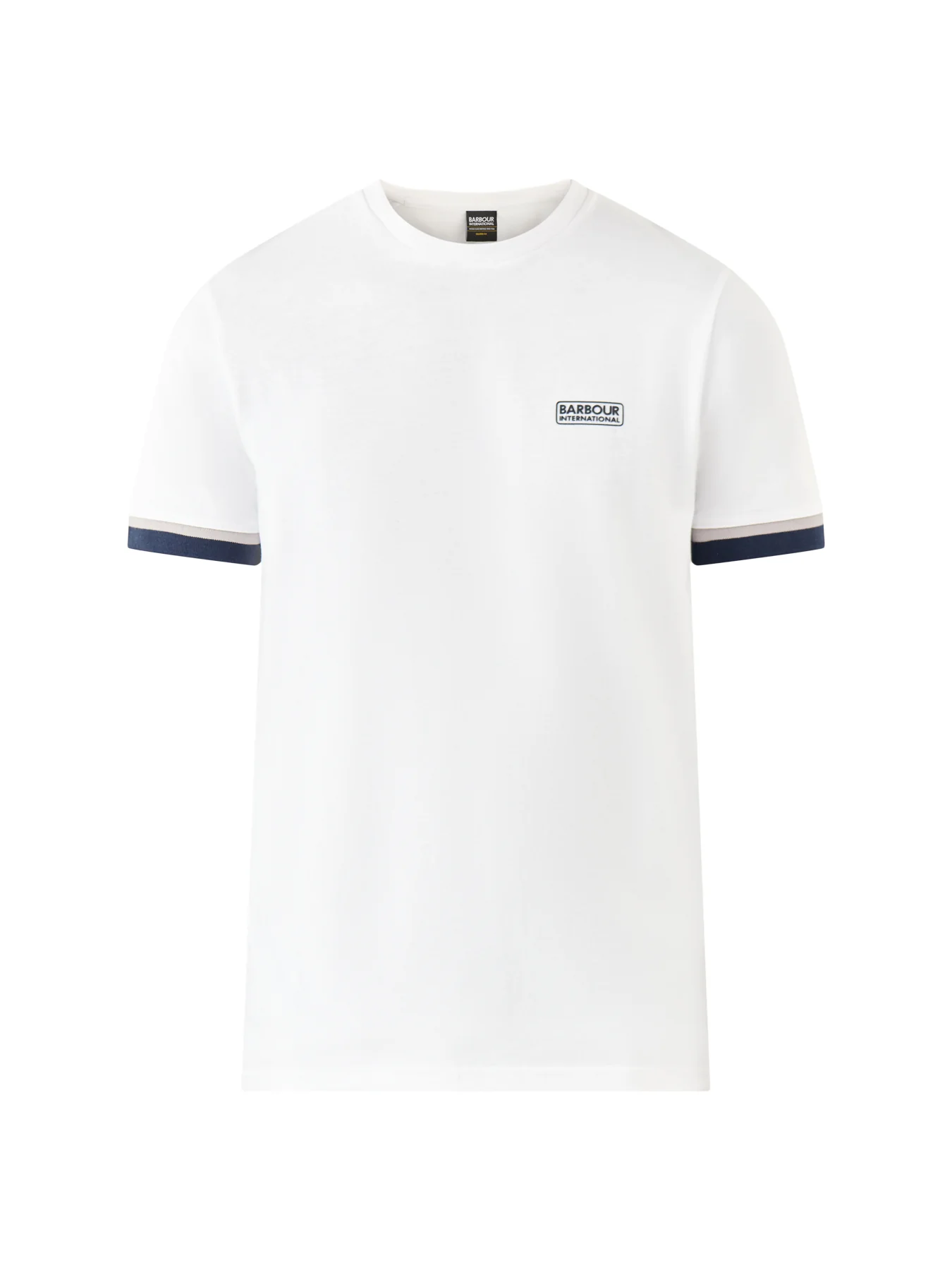 Deep Cuff Evan Tipped T-Shirt White
