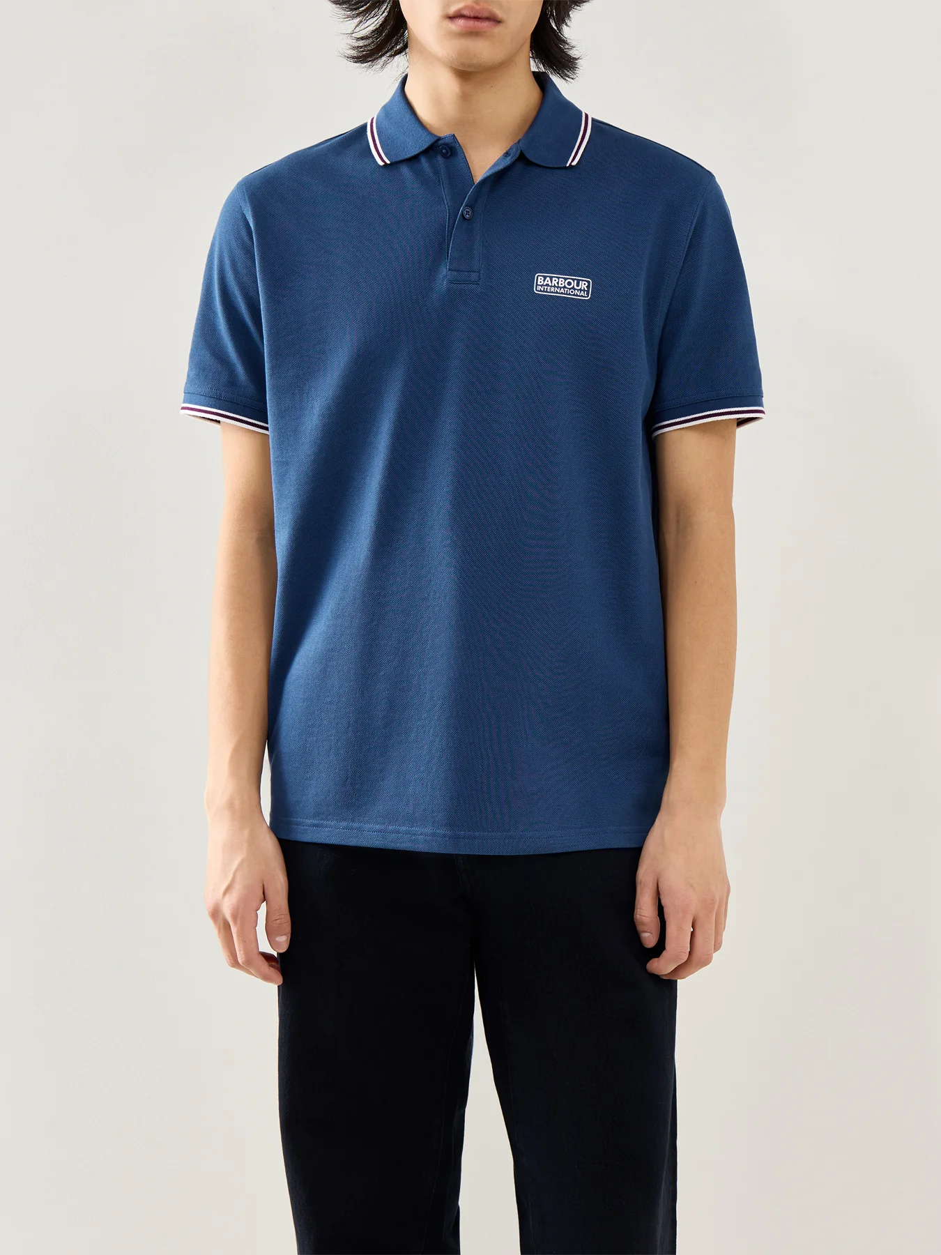 Evan Tipped Polo Shirt Blue - Image 4