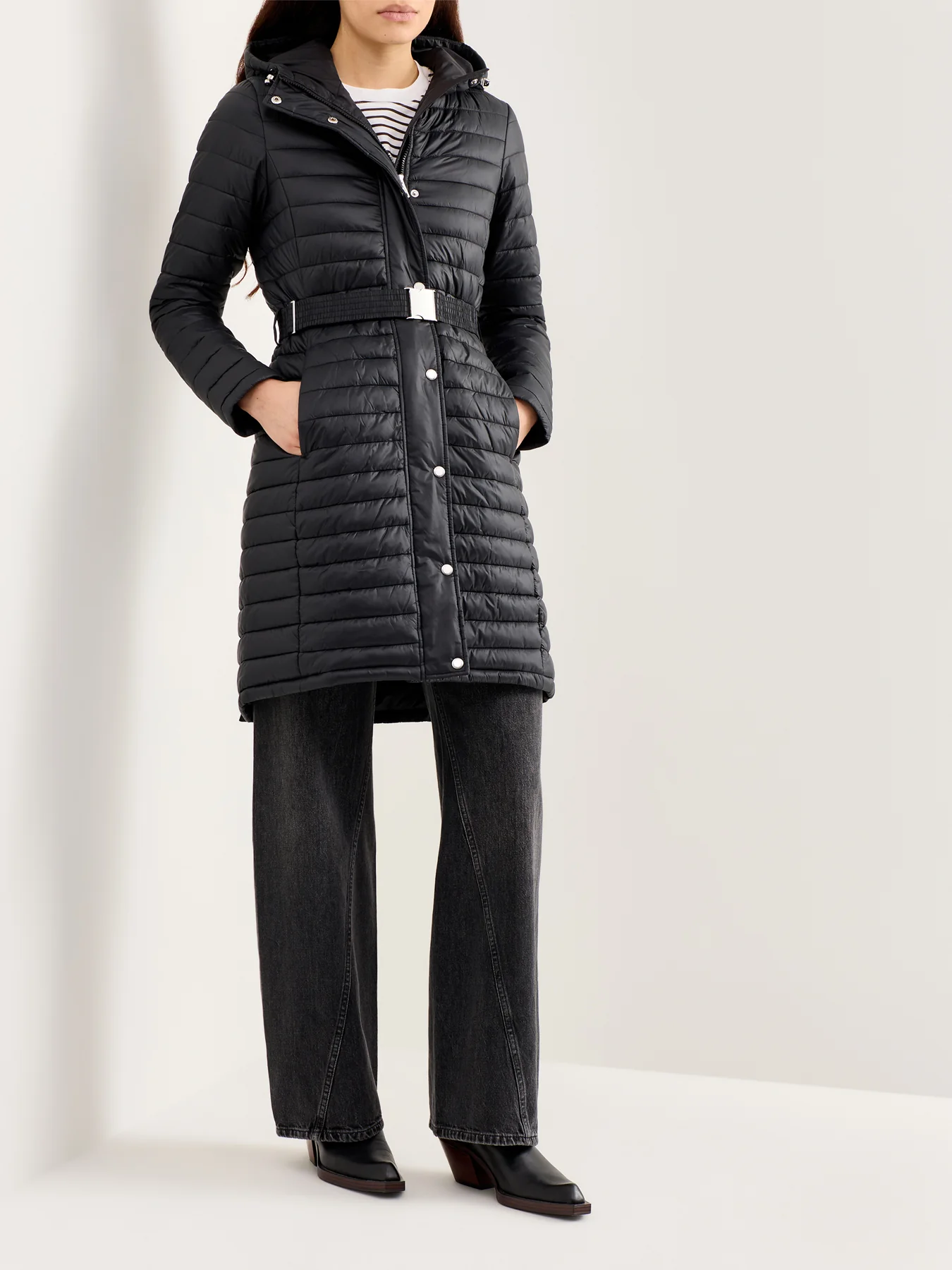 Longline Jada Puffer Jacket Black - Image 2