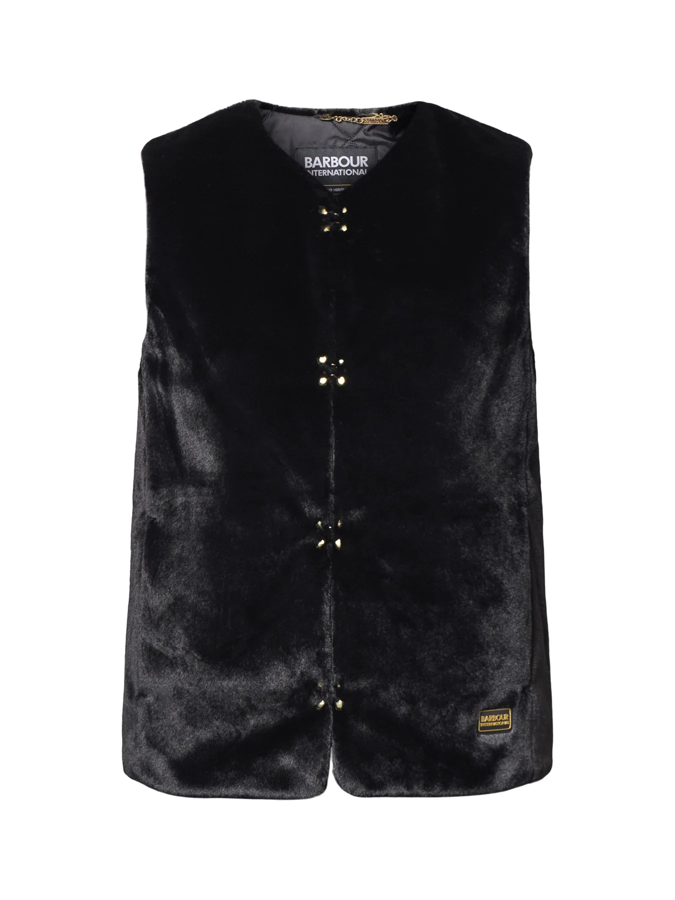Milan Fur Trim Gilet Black