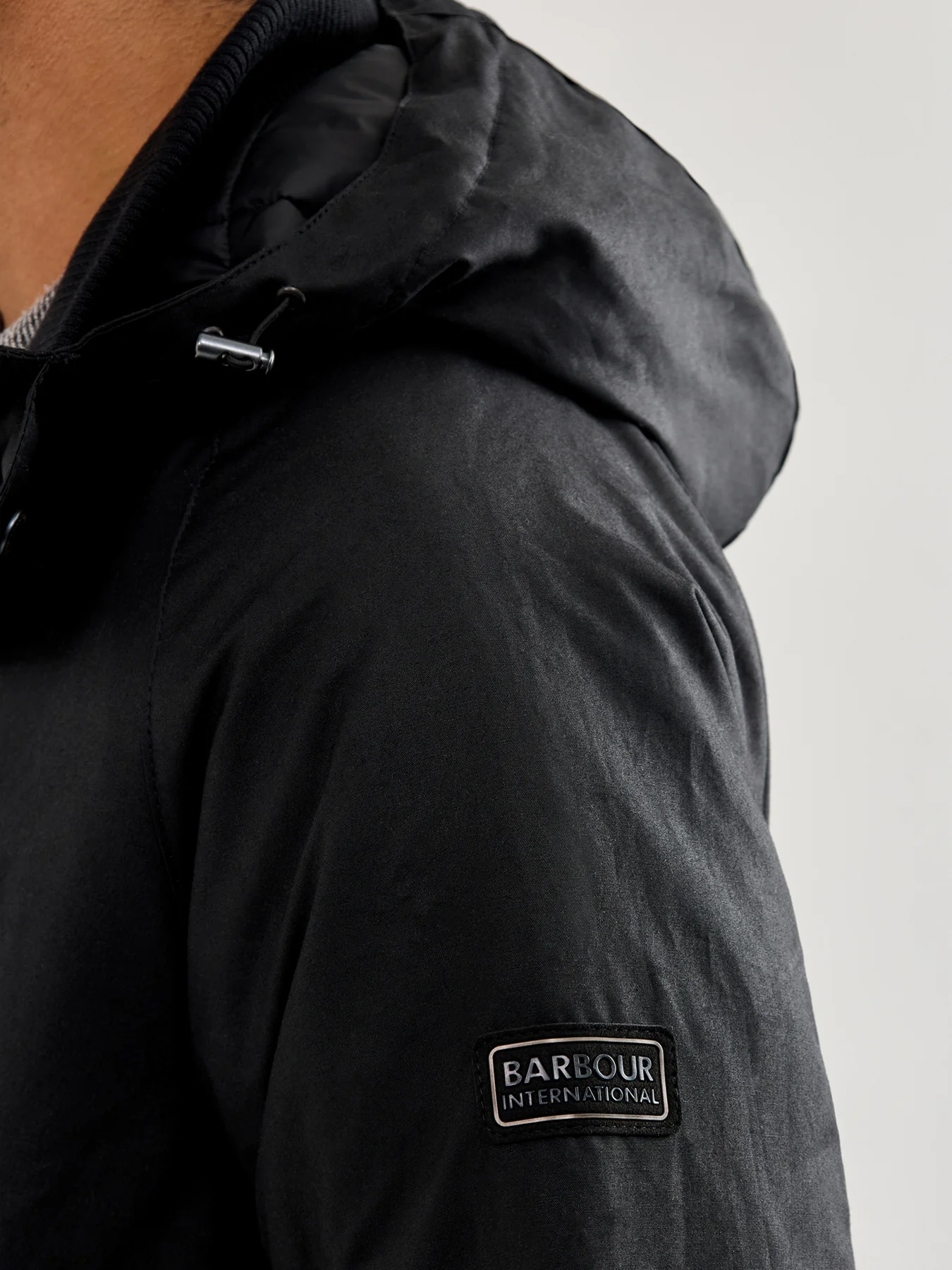 Mens Oakdale Wax Jacket Black - Image 3