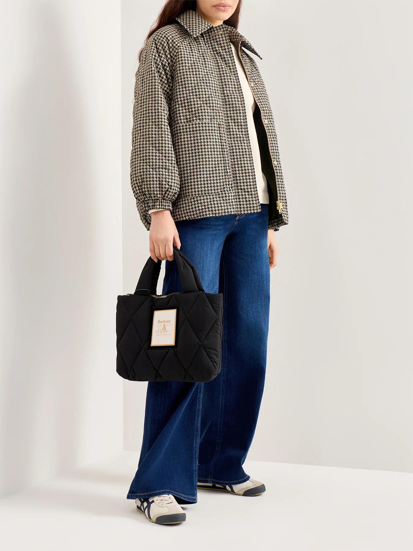 Laoise Check Quilted Jacket Green - Image 2