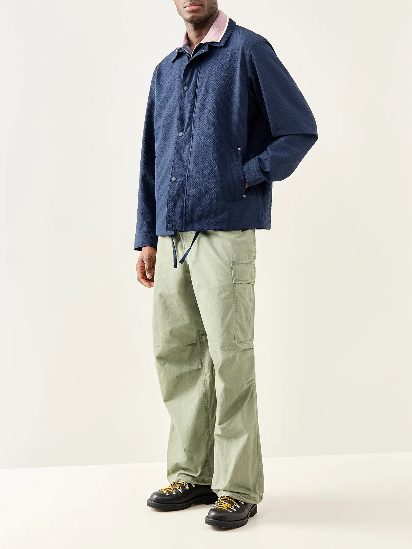 Ashbury Seersucker Casual Jacket Navy - Image 2