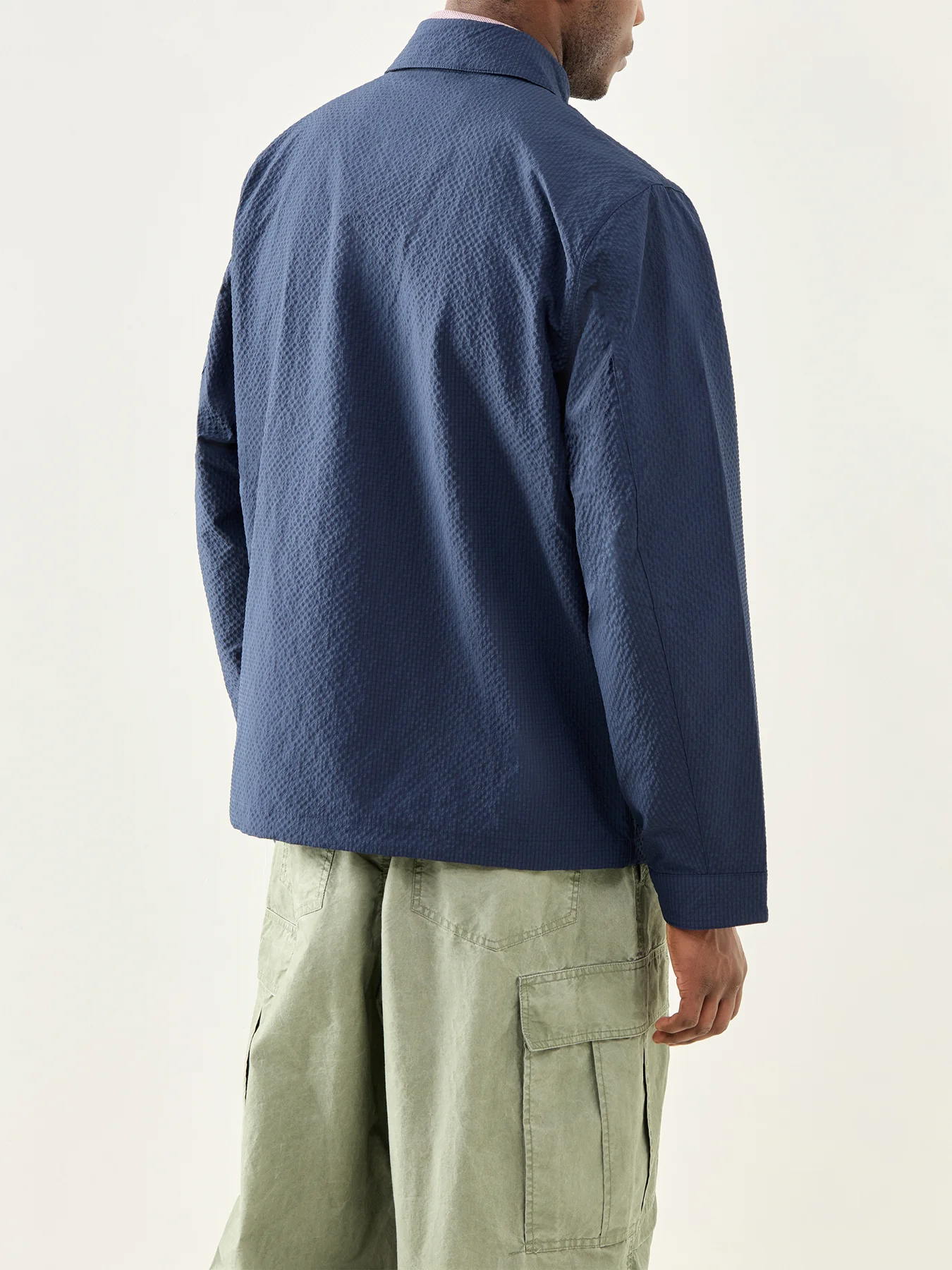 Ashbury Seersucker Casual Jacket Navy - Image 5