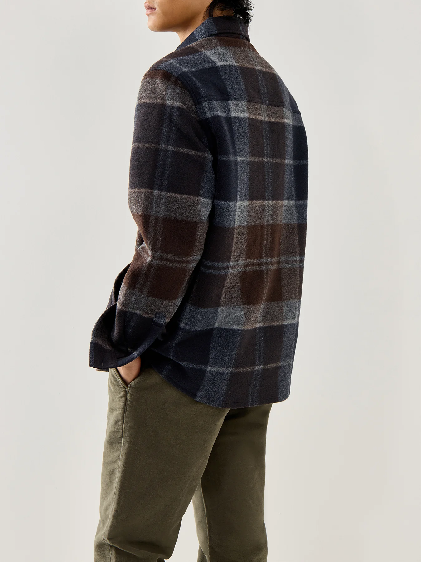 Chapter Tailored Check Overshirt Midnight Oak Tartan - Image 5