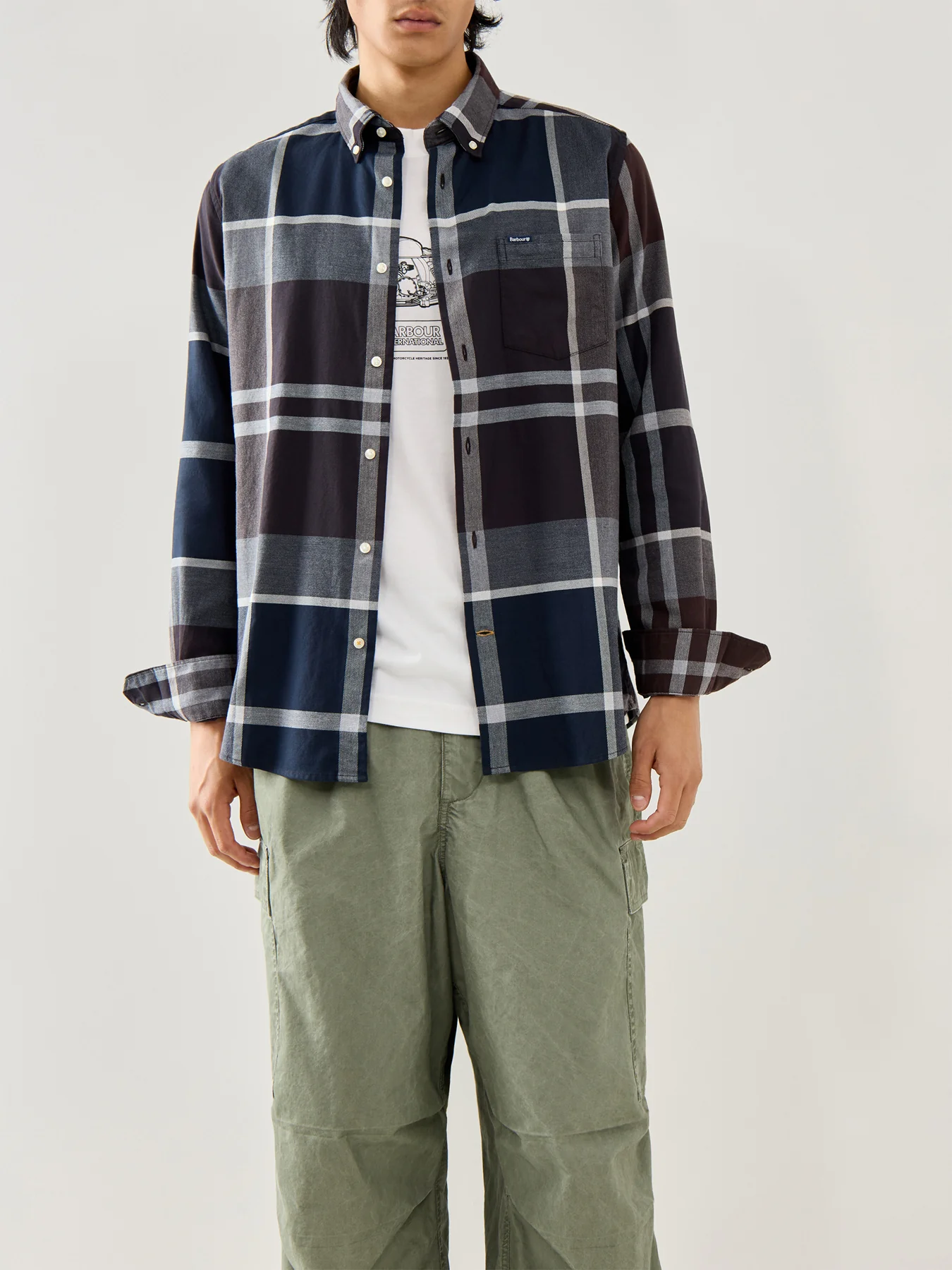 Dunoon Tailored Tartan Shirt Midnight Oak Tartan - Image 4