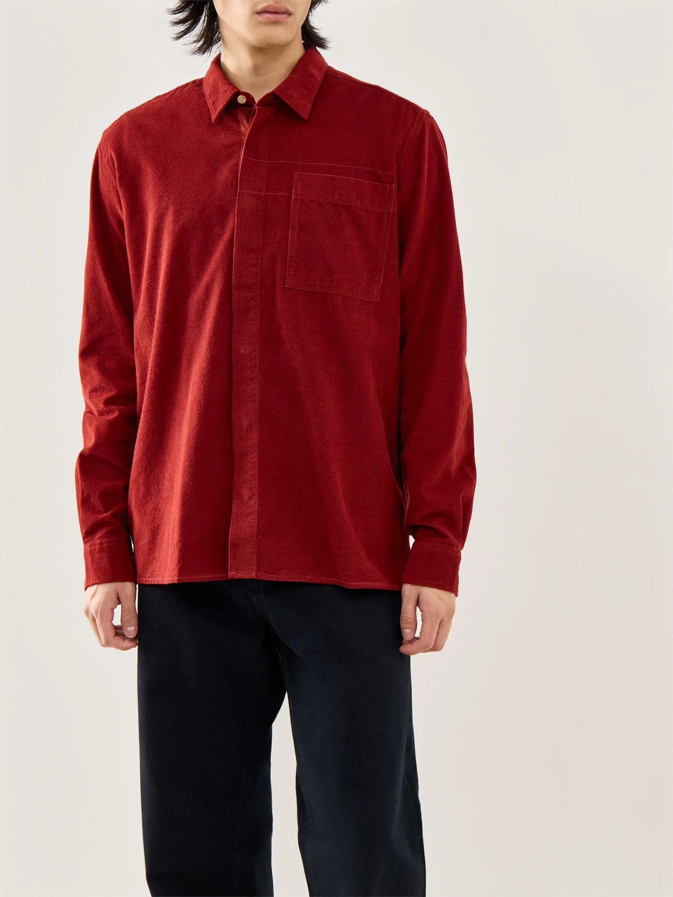 Haltcliff Cord Relaxed Shirt Red - Image 4
