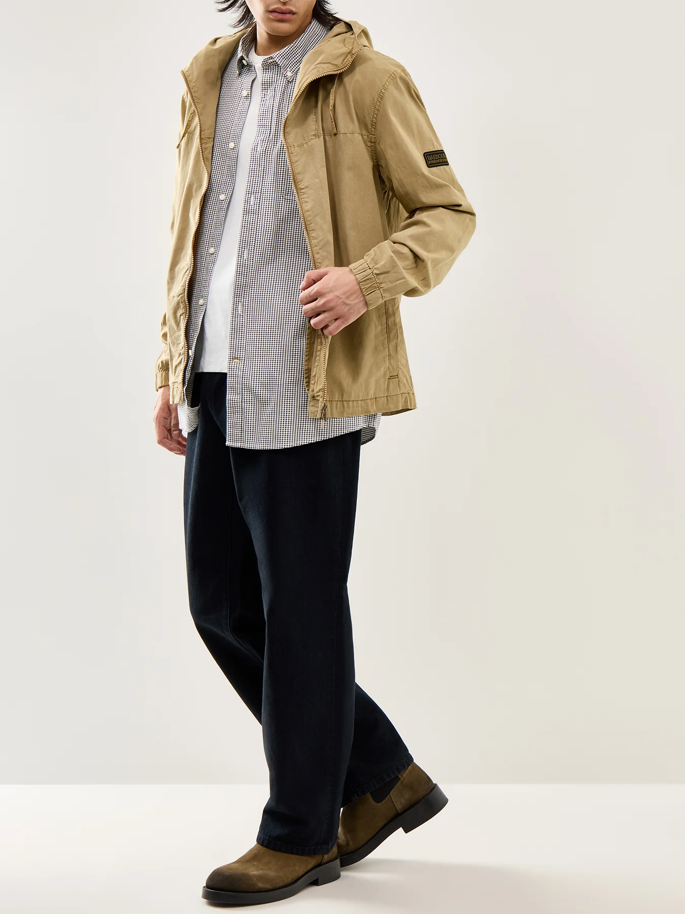 Halton Gingham Tailored Shirt Olive - Image 2