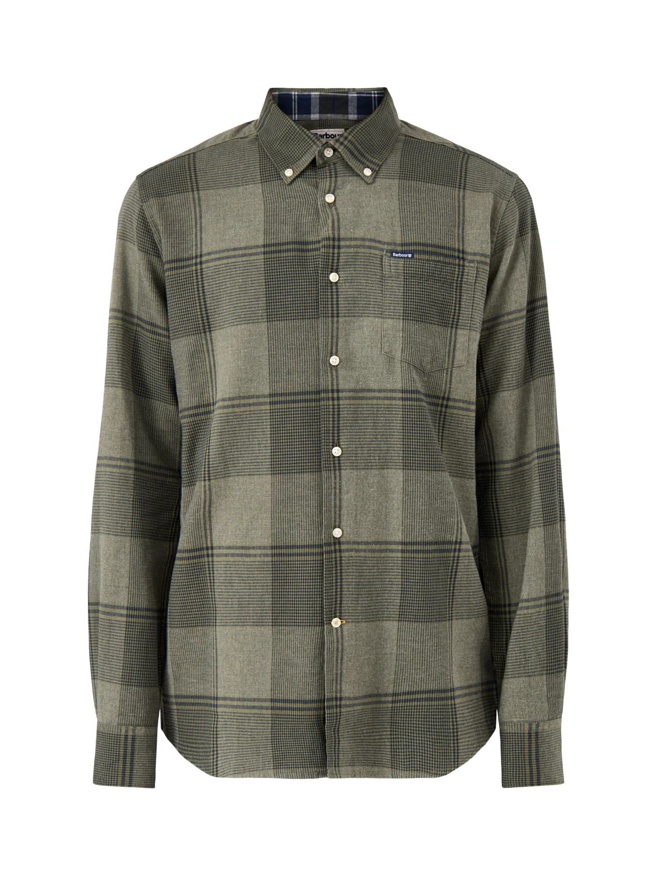 Heaney Checked Tailored Shirt Olive
