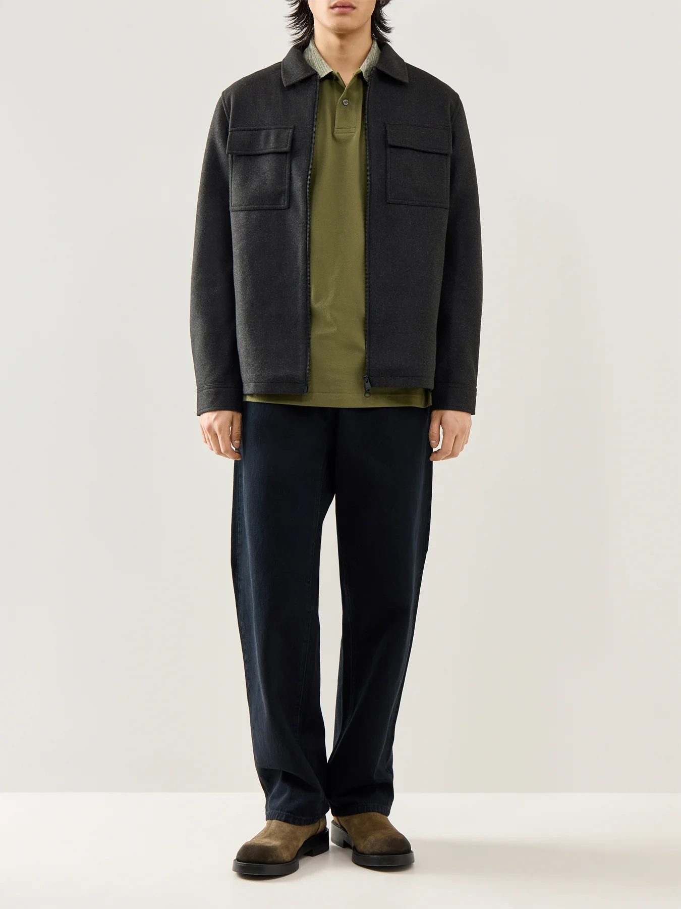Marlton Tailored Polo Shirt Olive - Image 2