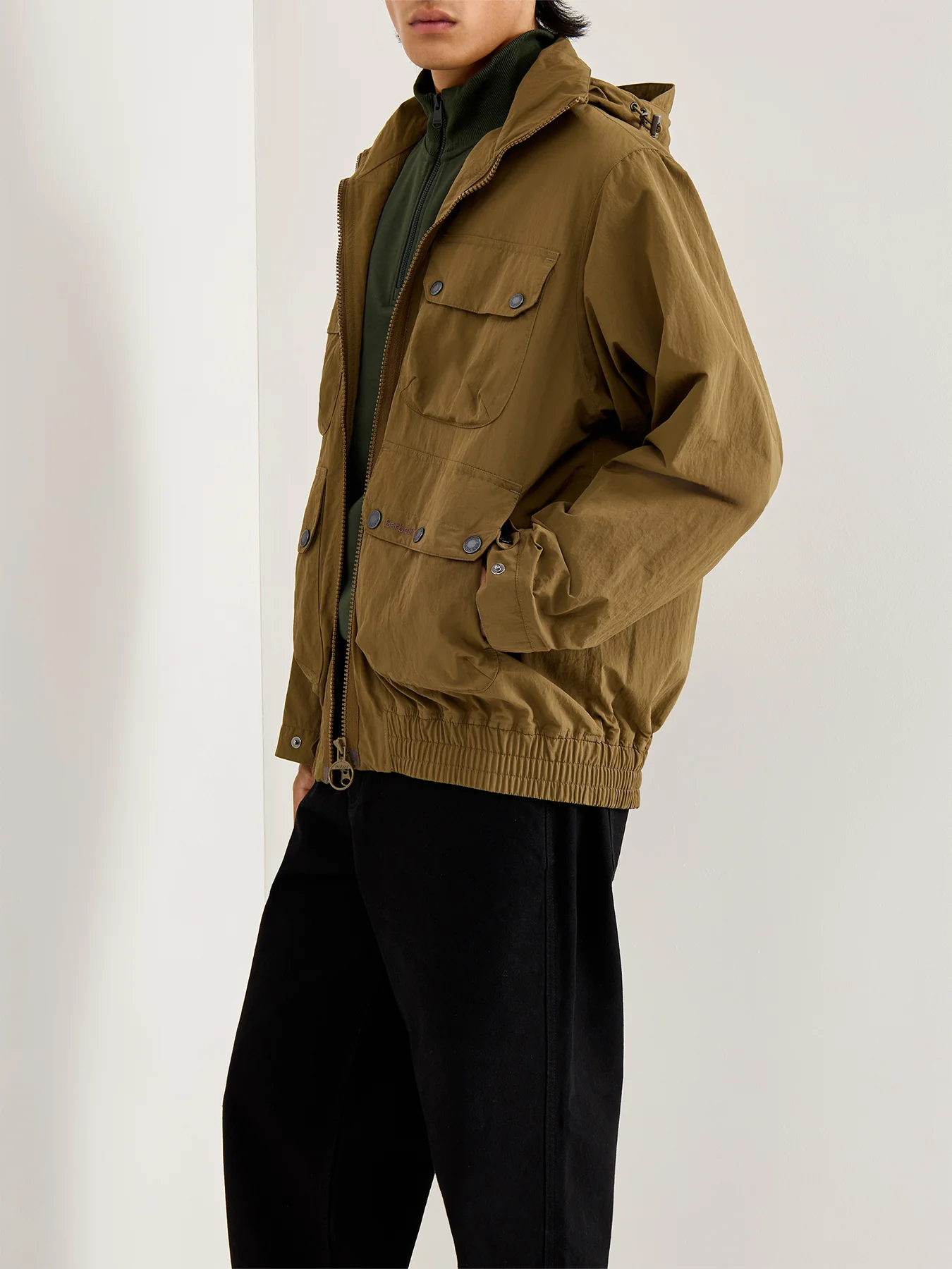 Mens Re-Engineered Hooded Showerproof Flight Bedale Jacket - Image 4