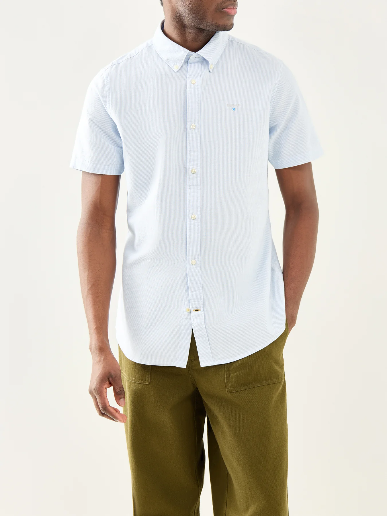 Striped Oxtown Short Sleeve Shirt Blue - Image 4