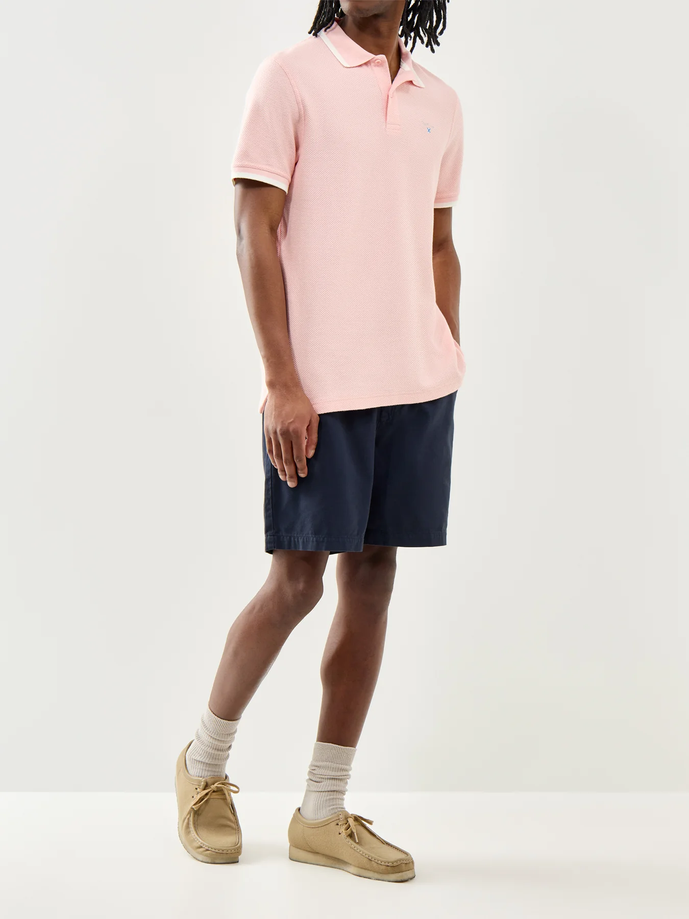 Barbour Washed Oxford Relaxed Shorts Navy - Image 2