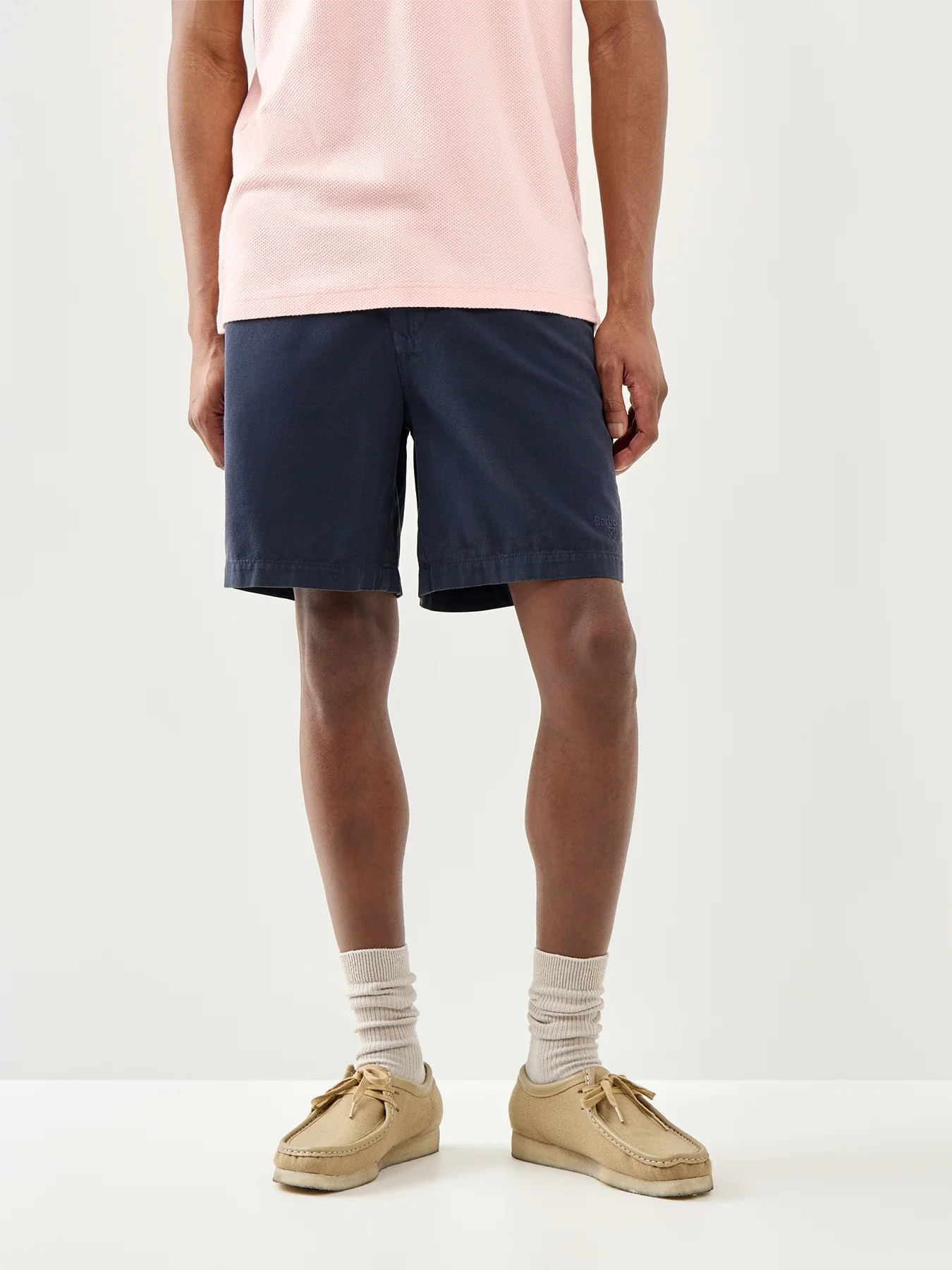 Barbour Washed Oxford Relaxed Shorts Navy - Image 4