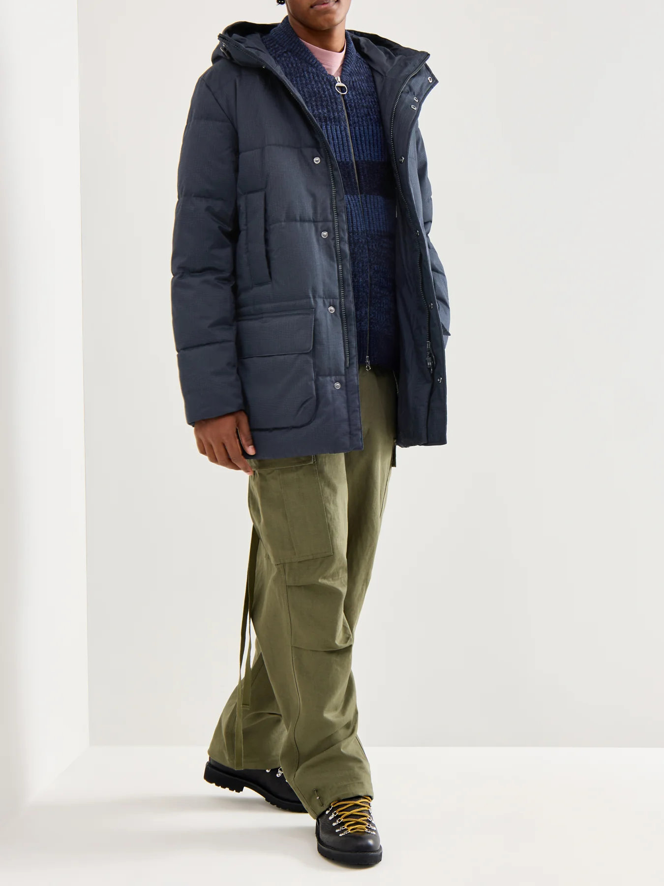 Mens Winter Beaufort Puffer Jacket Navy - Image 2