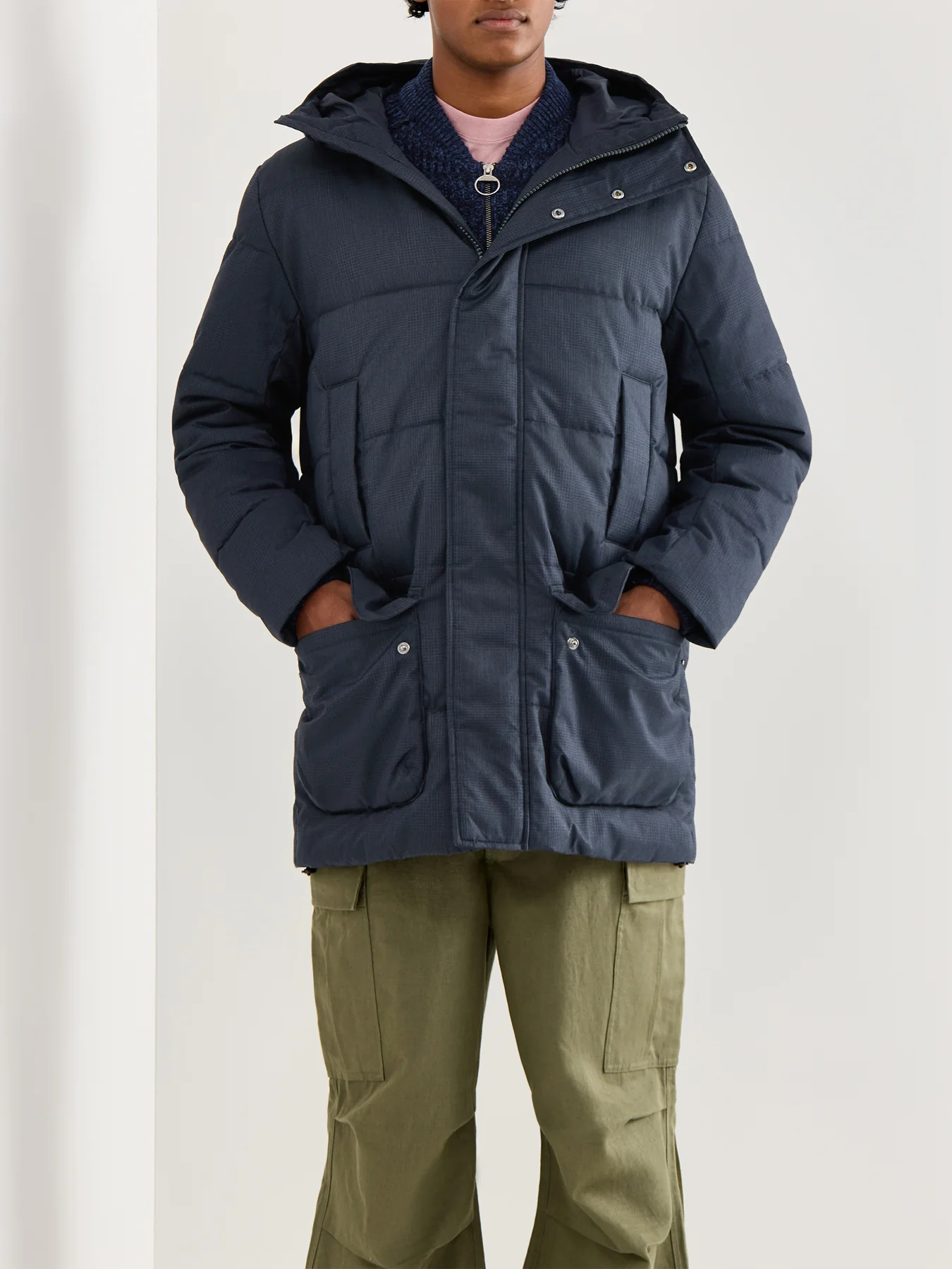 Mens Winter Beaufort Puffer Jacket Navy - Image 4