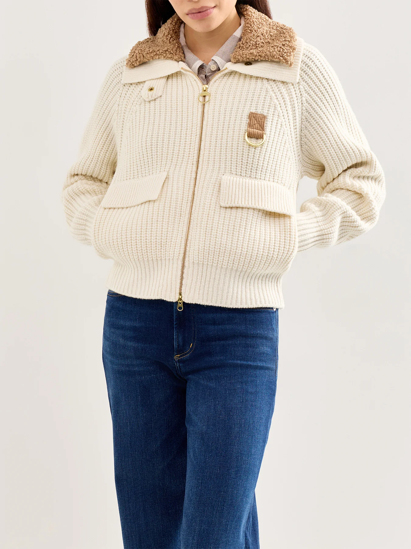 Marla Knitted Bomber Cream - Image 4