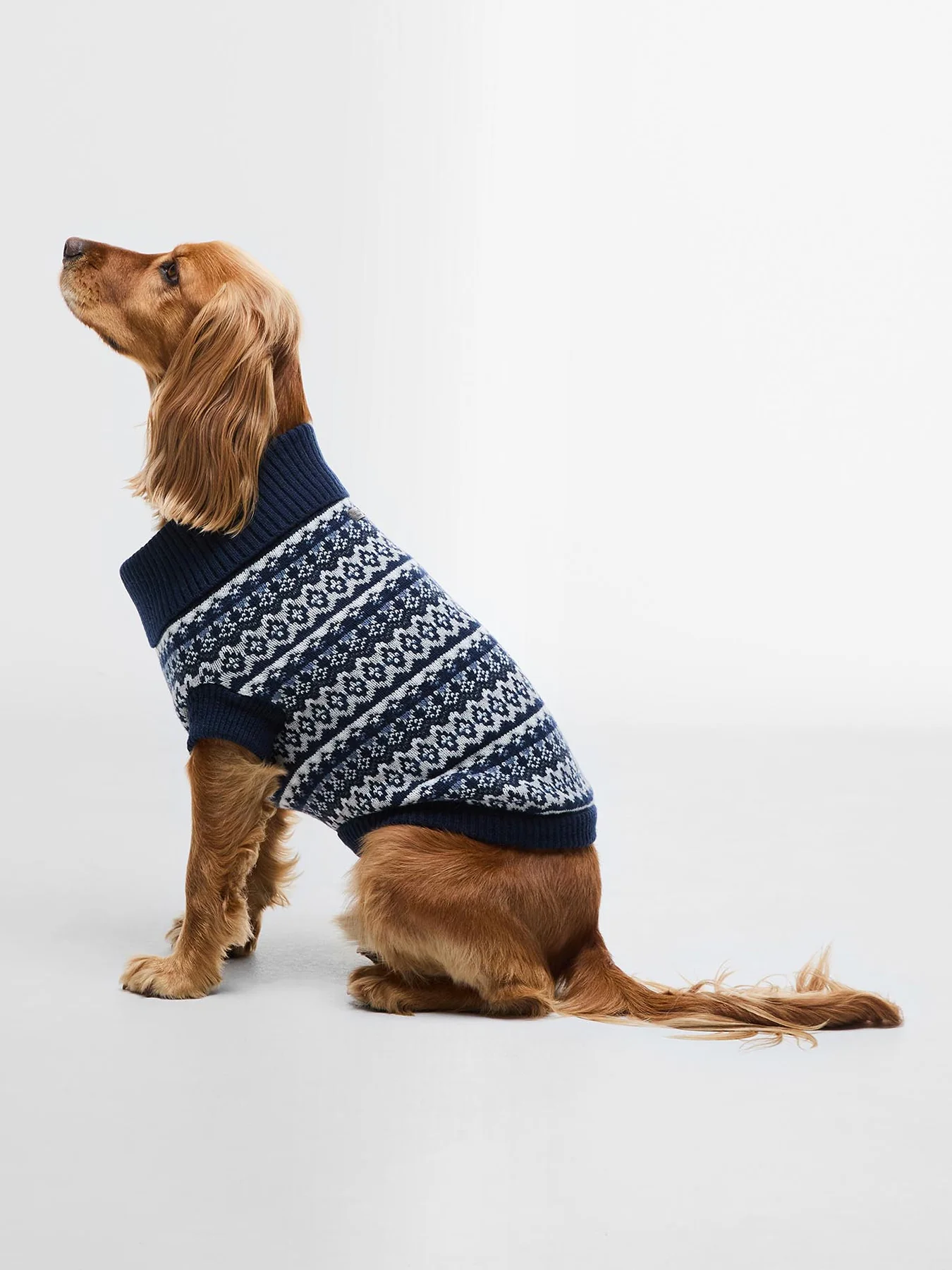 Barbour Marlow Fair Isle Dog Jumper Navy Large - Image 2