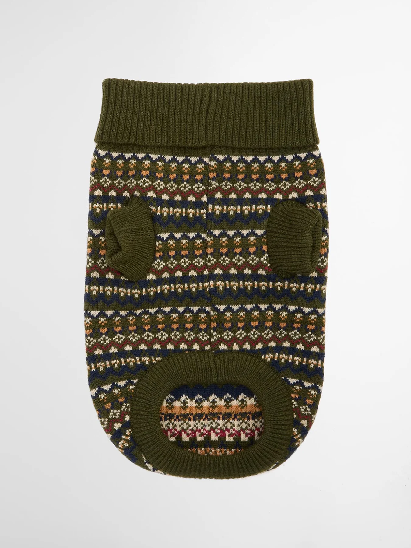 Barbour Marlow Fair Isle Dog Jumper Olive Large - Image 3