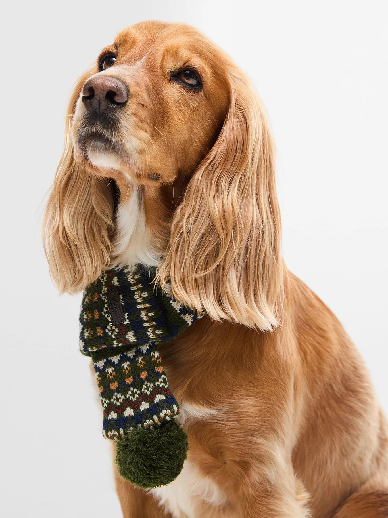 Barbour Marlow Fair Isle Dog Scarf Olive Large/Extra-Large - Image 2