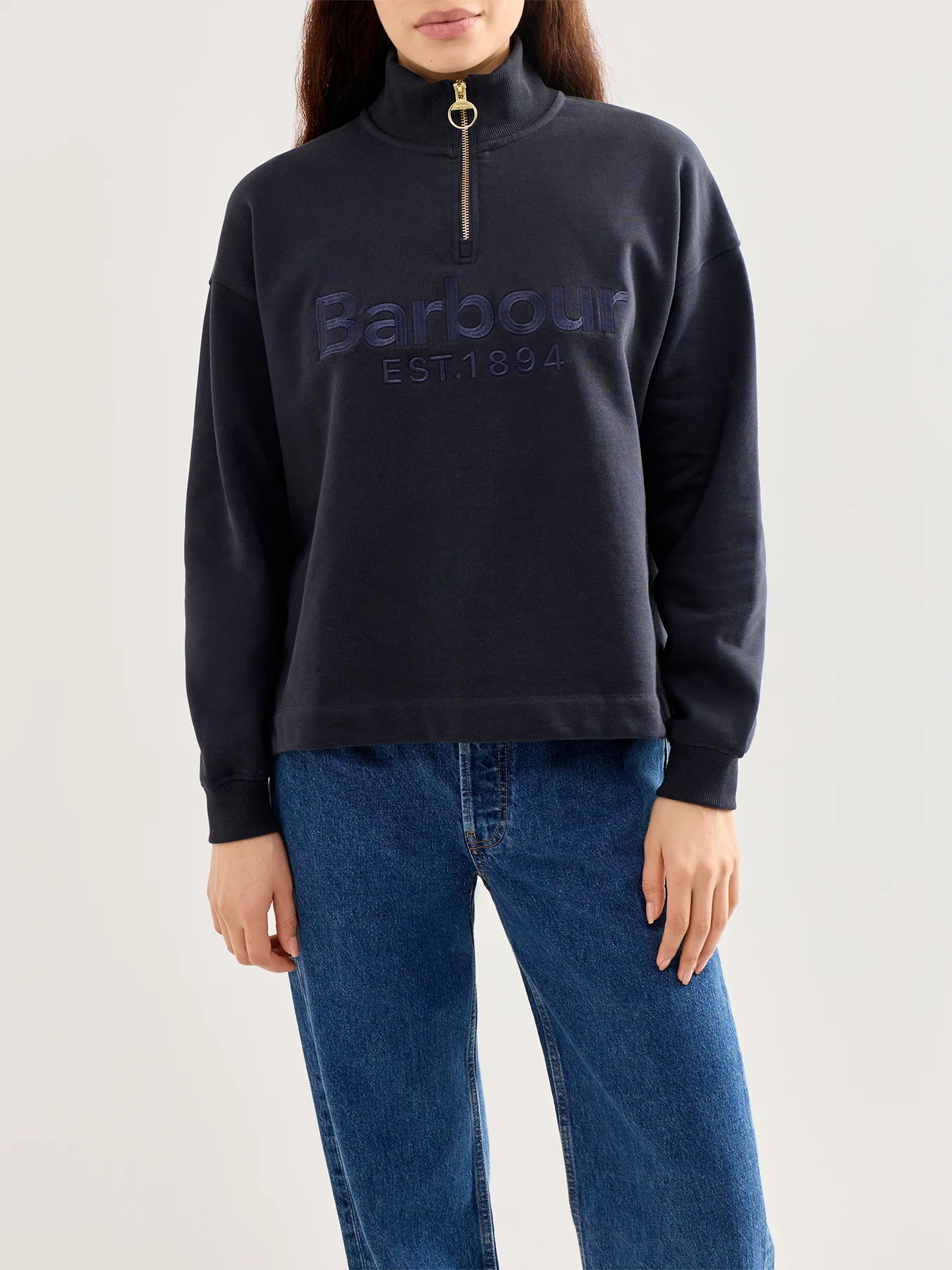 Sara Half Zip Sweatshirt Navy - Image 4