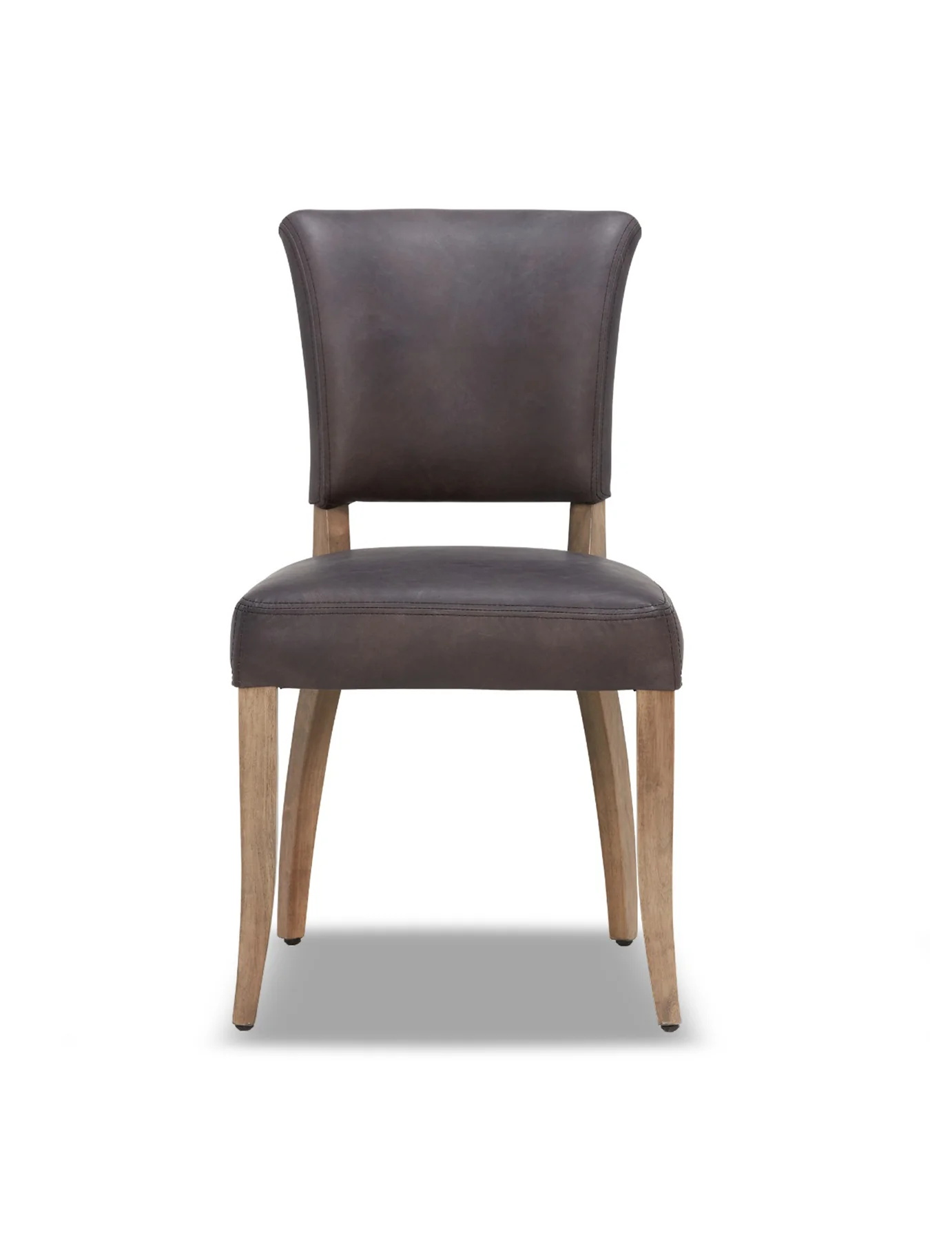 Mimi Brown Leather Dining Chair With Stud Detail