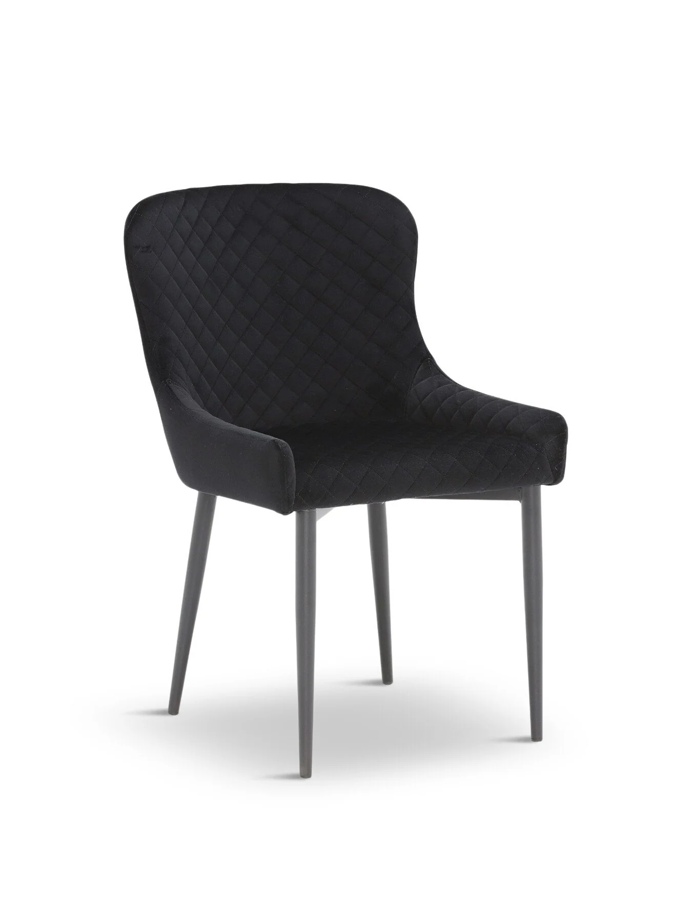 Rivington Velvet Quilted Dining Chair Black