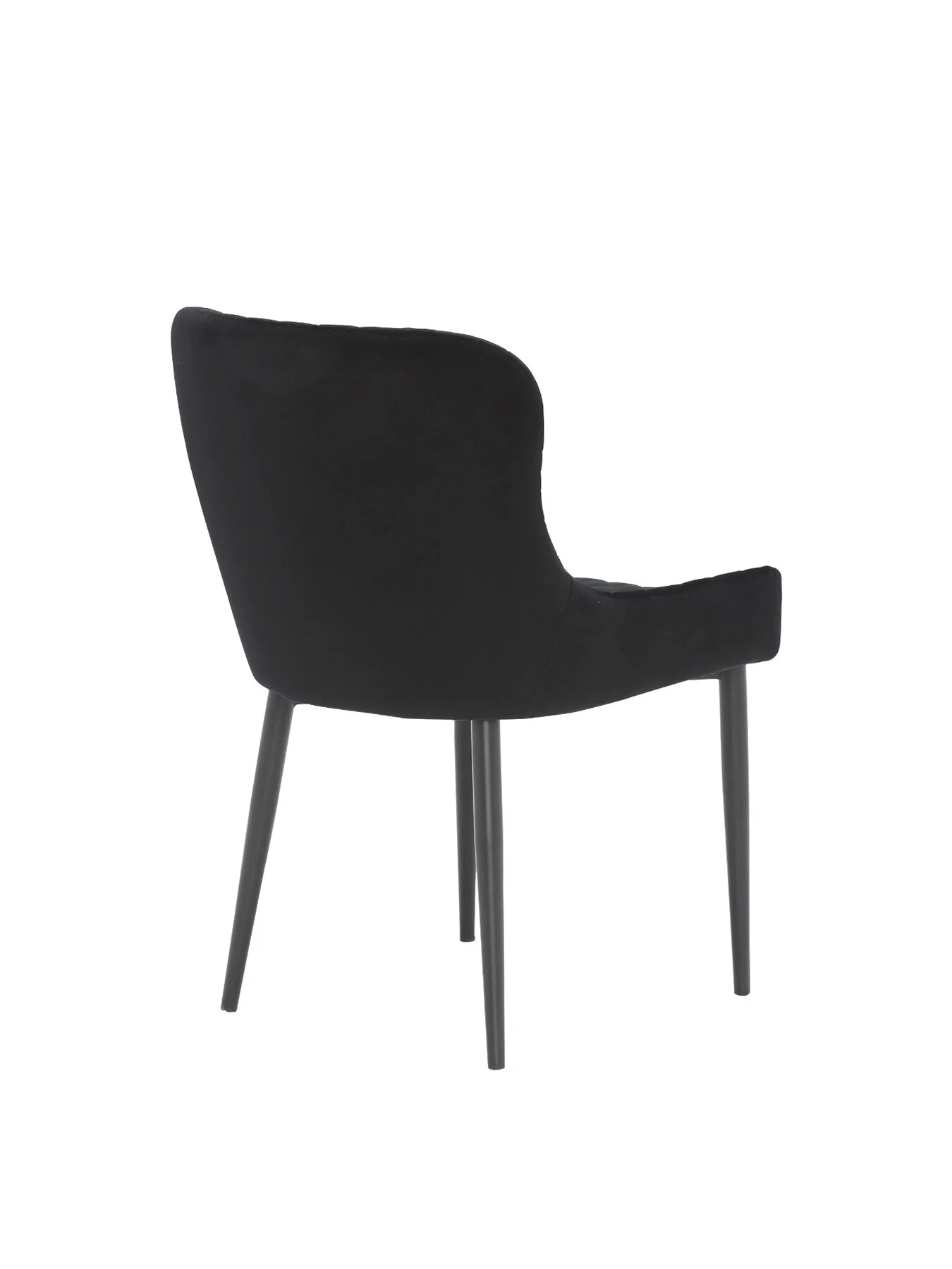 Rivington Velvet Quilted Dining Chair Black - Image 3