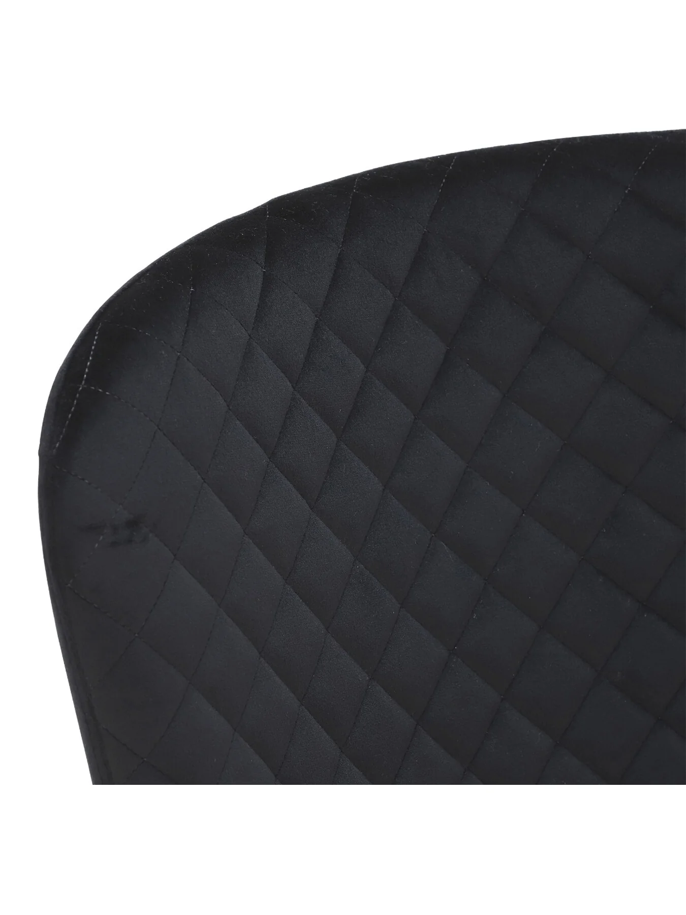 Rivington Velvet Quilted Dining Chair Black - Image 4
