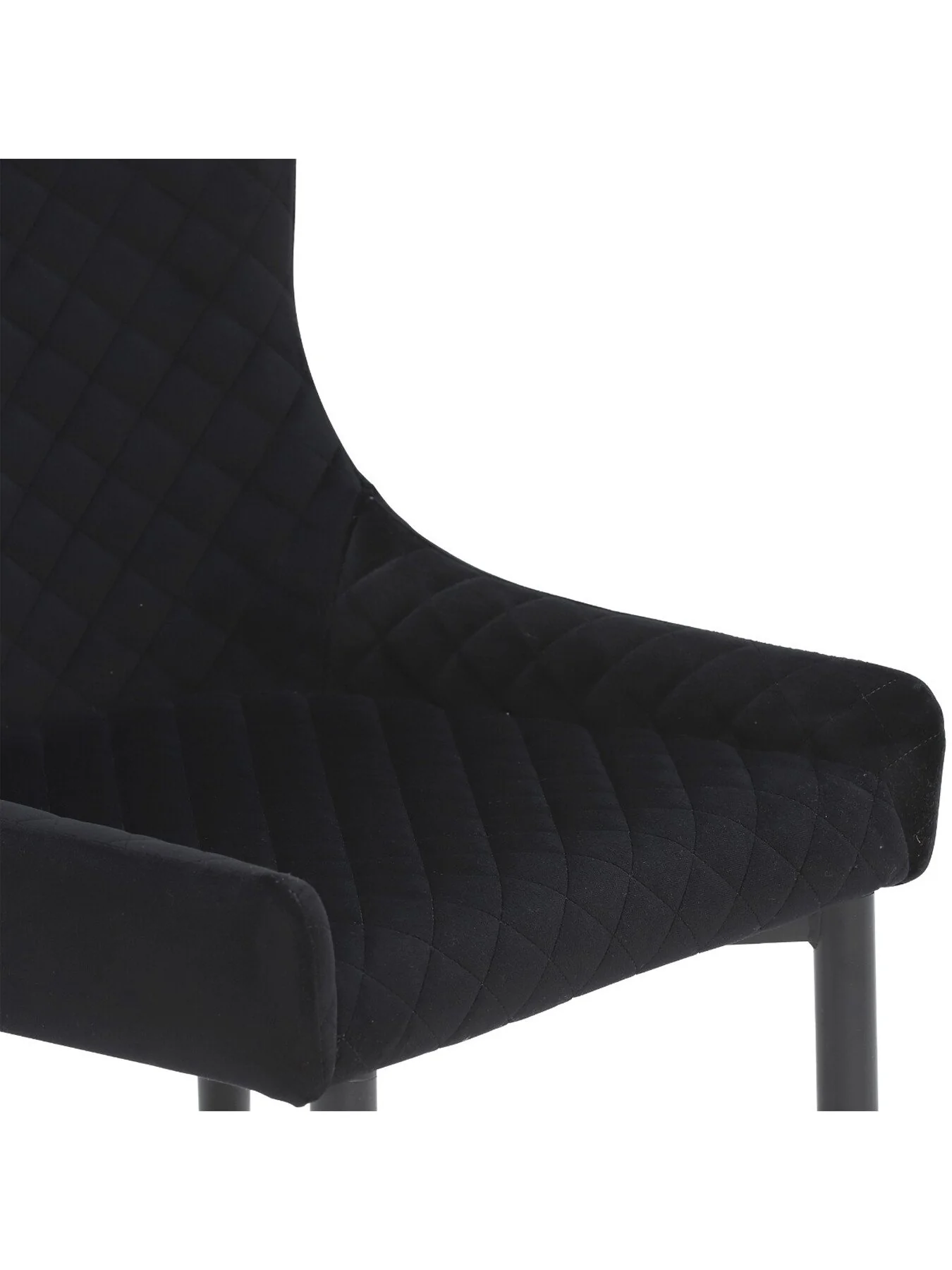 Rivington Velvet Quilted Dining Chair Black - Image 5