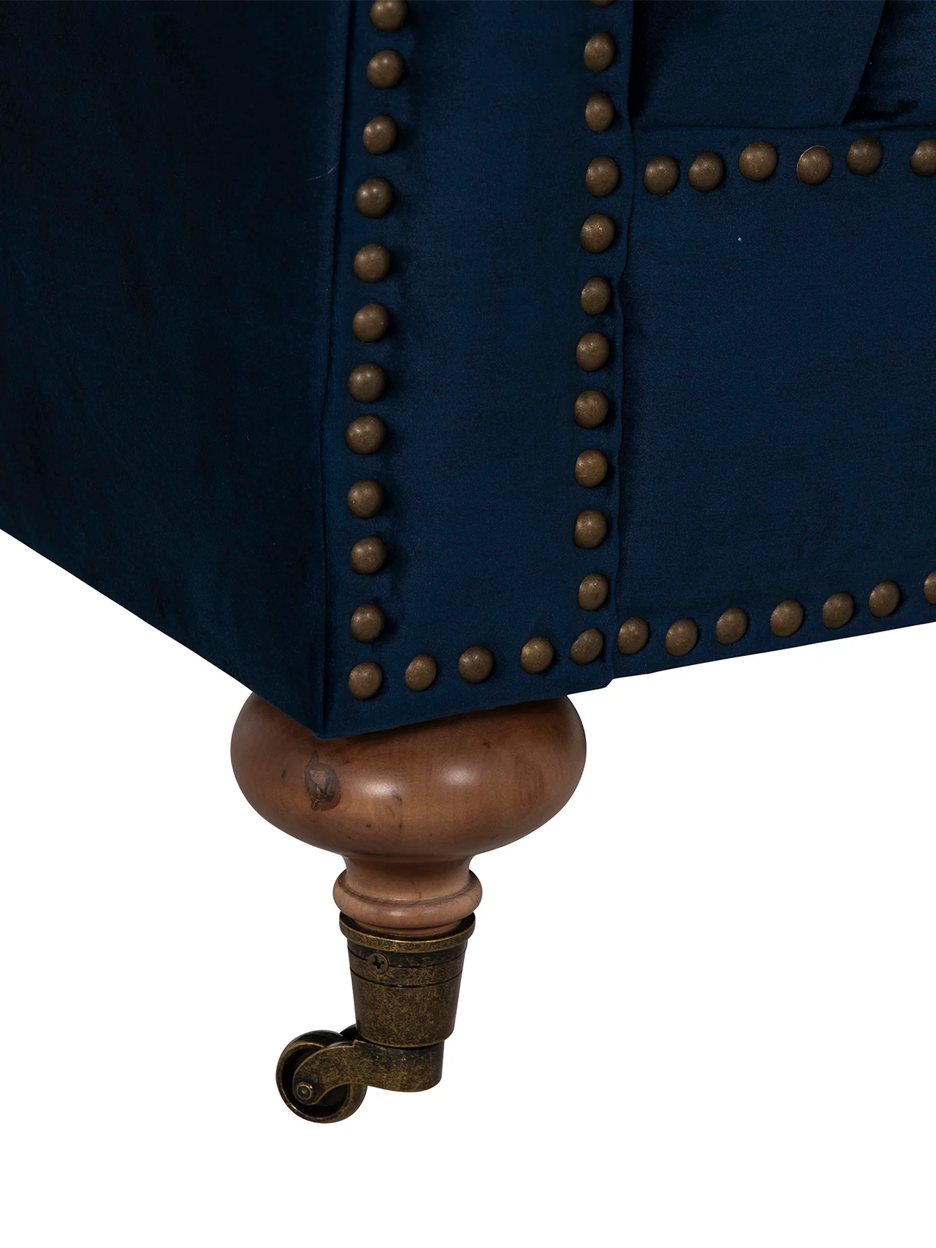 Duchamp Velvet Chesterfield Armchair Blue - Image 4
