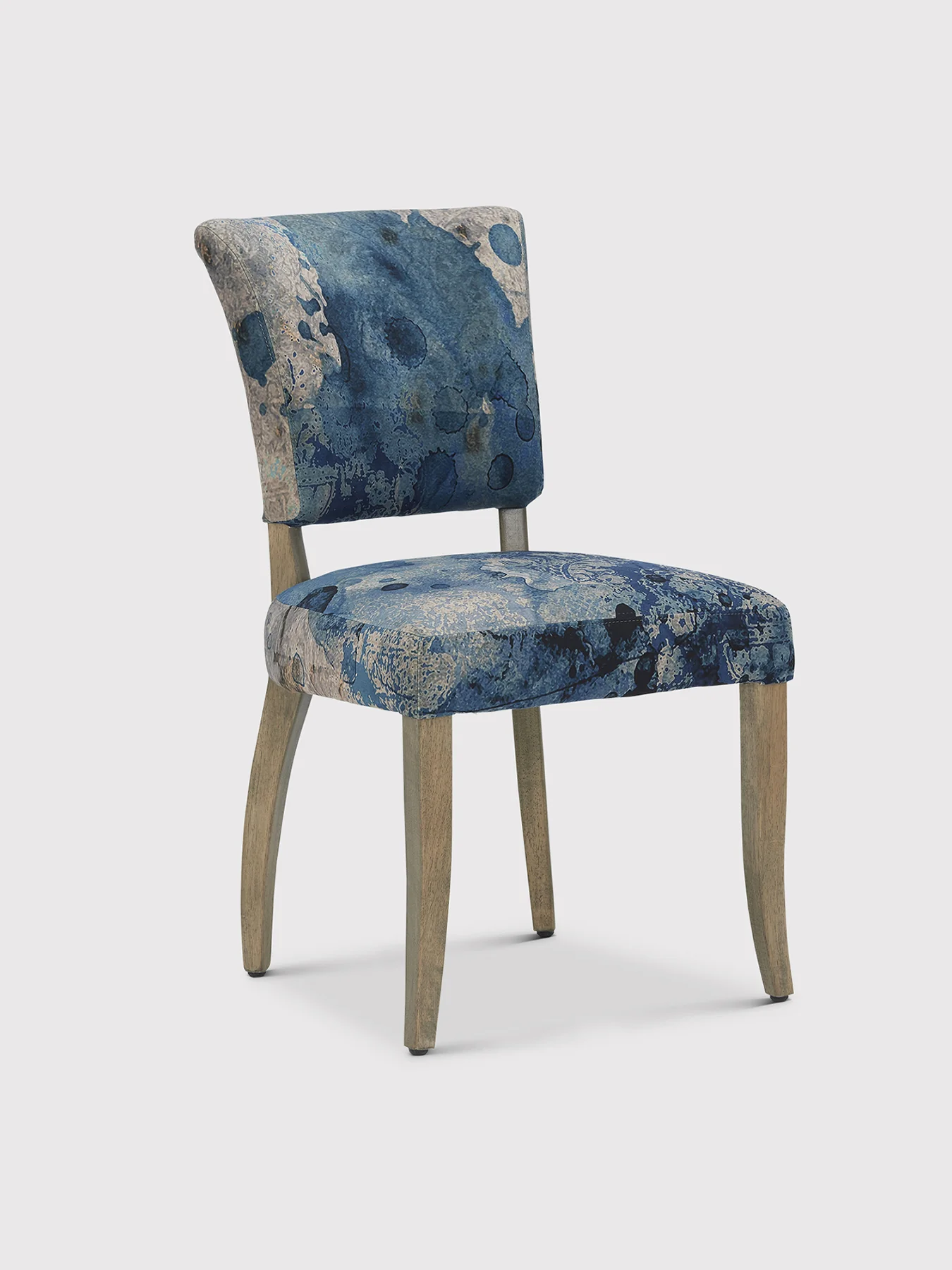 Mimi Blue Velvet Dining Chair With Oak Legs - Image 2
